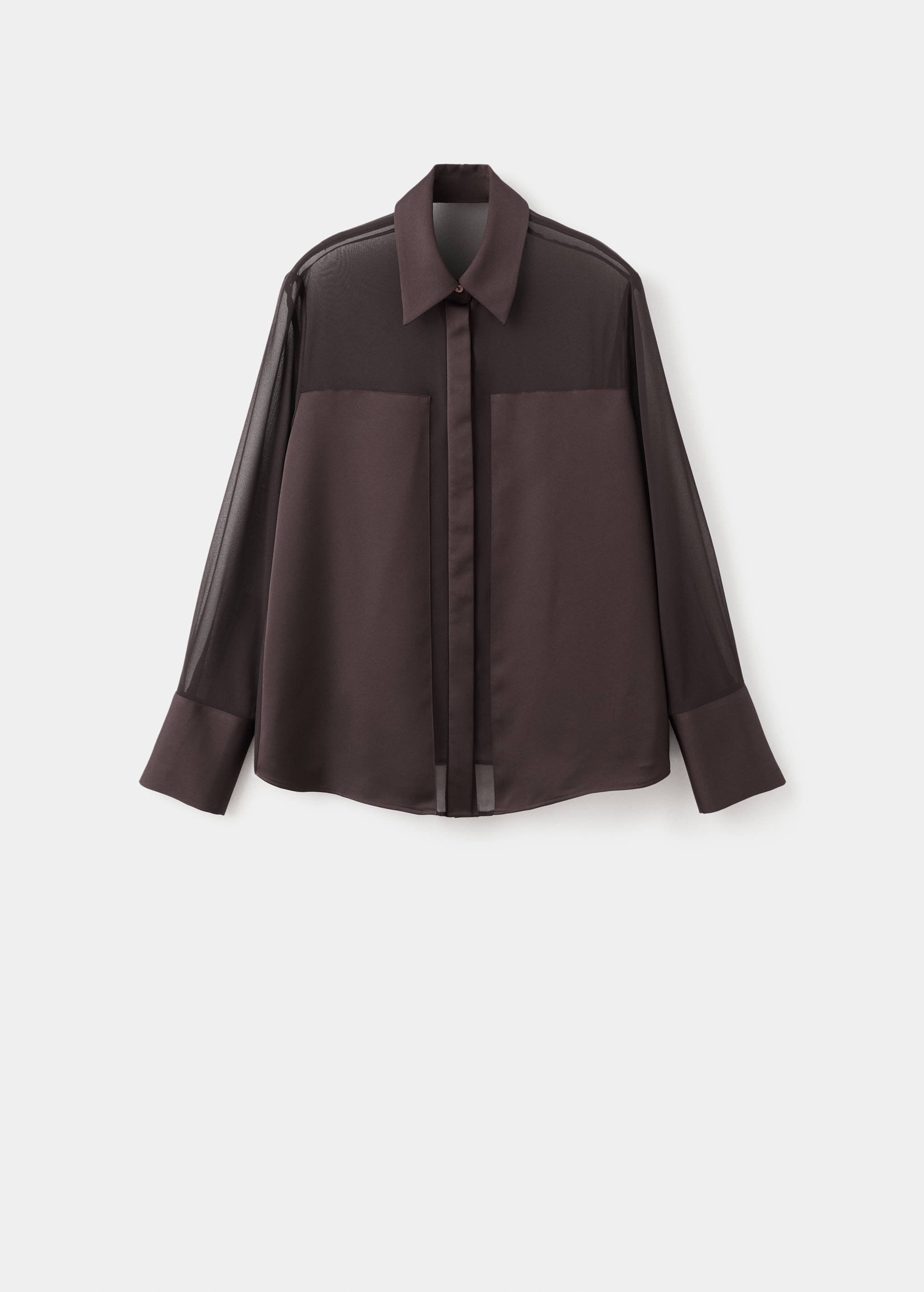 Semi-transparent blouse with patches - Article without model