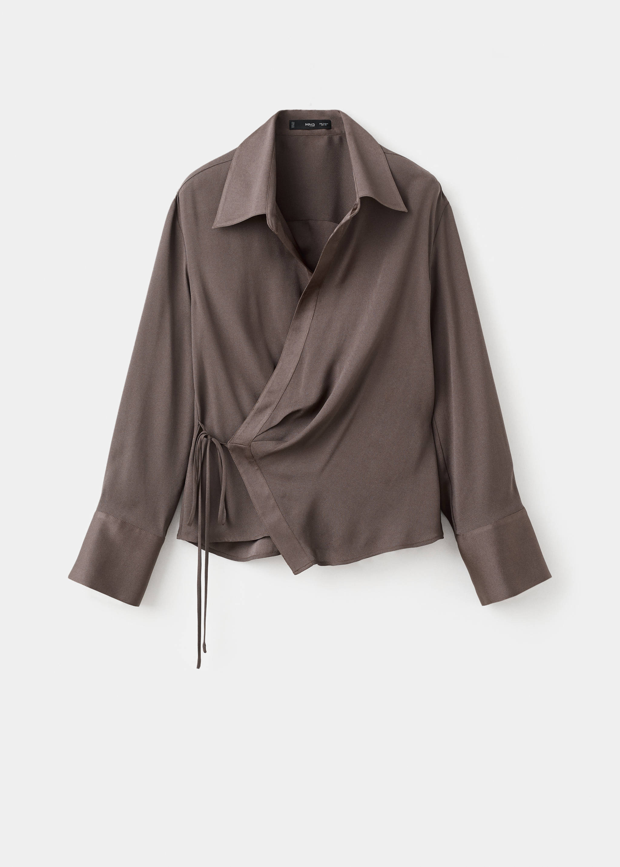 Cross-over satin blouse - Article without model