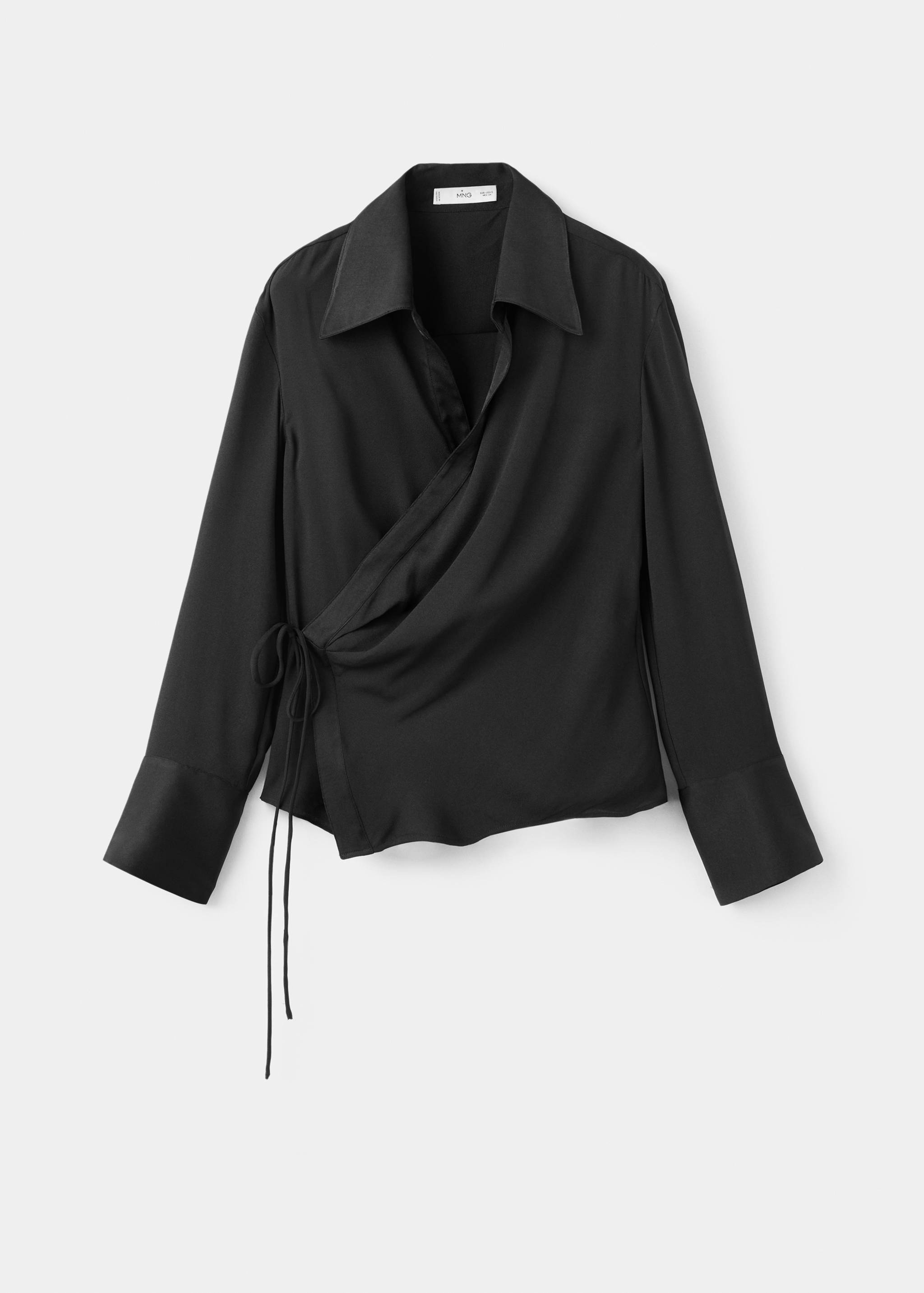 Cross-over satin blouse - Article without model