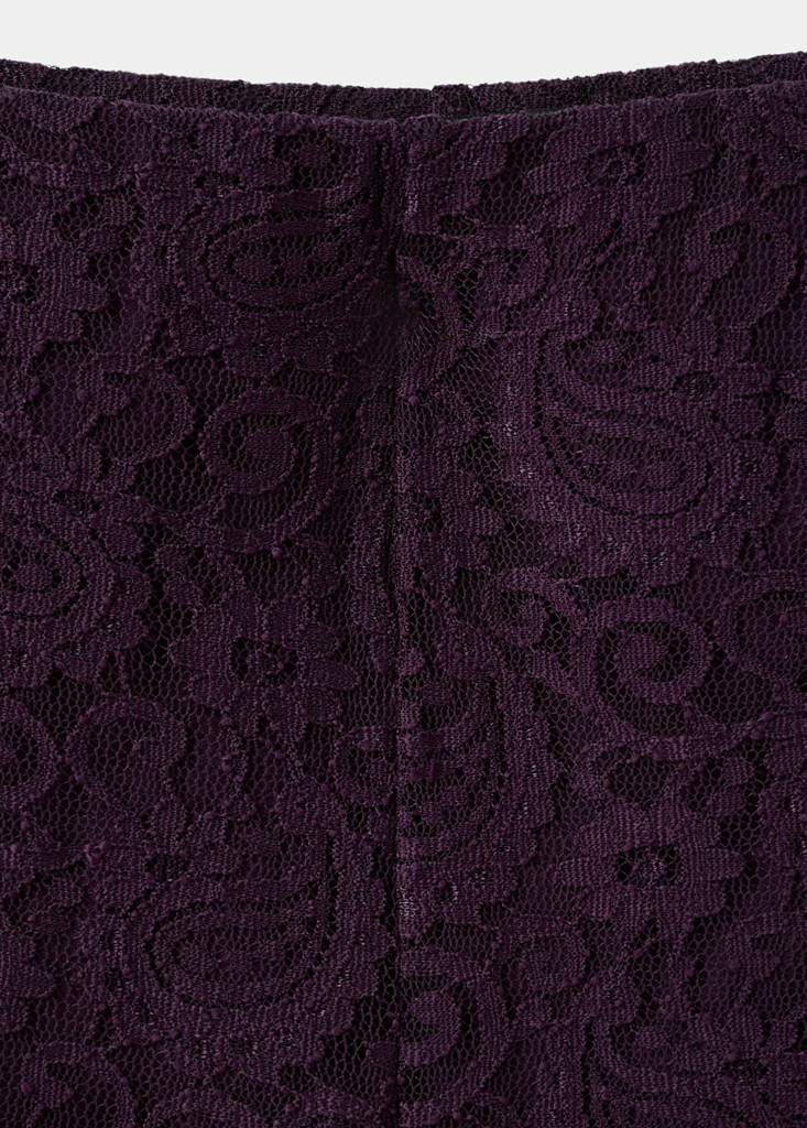 Straight-fit lace trousers — Wine