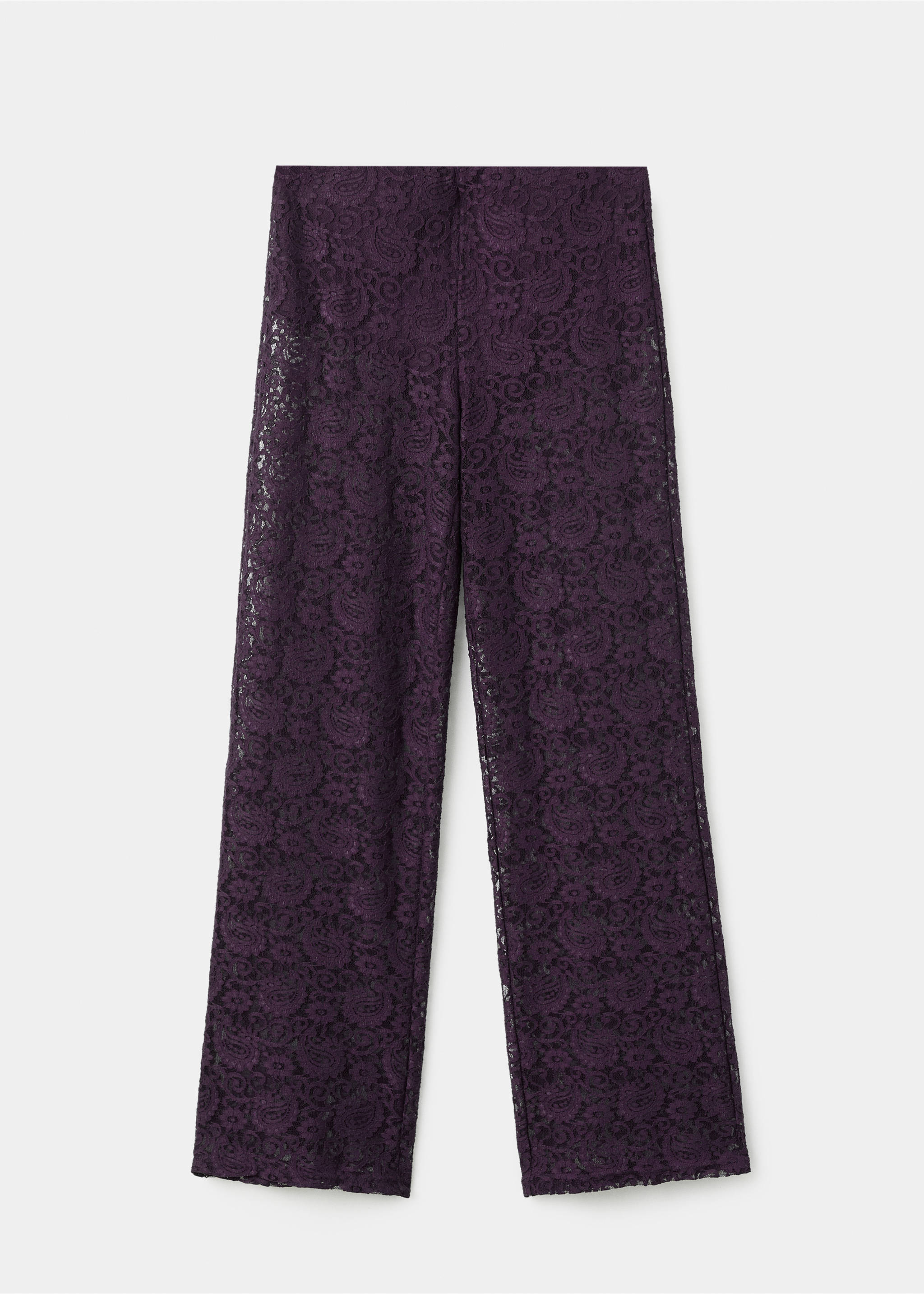 Pantalon droit dentelle - Article sans modèle, Lie de vin. Ref: 17049112-00.