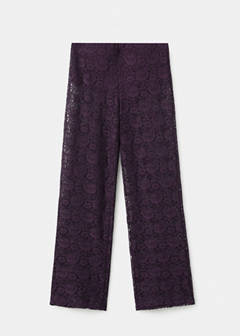 Straight-fit lace trousers — Wine 6