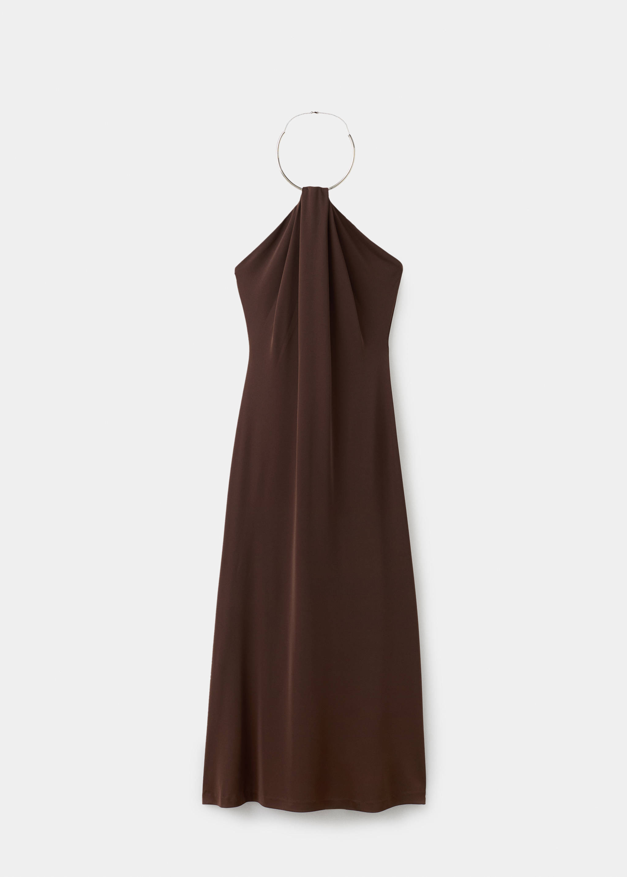 Fine-knit dress with choker collar - Article without model