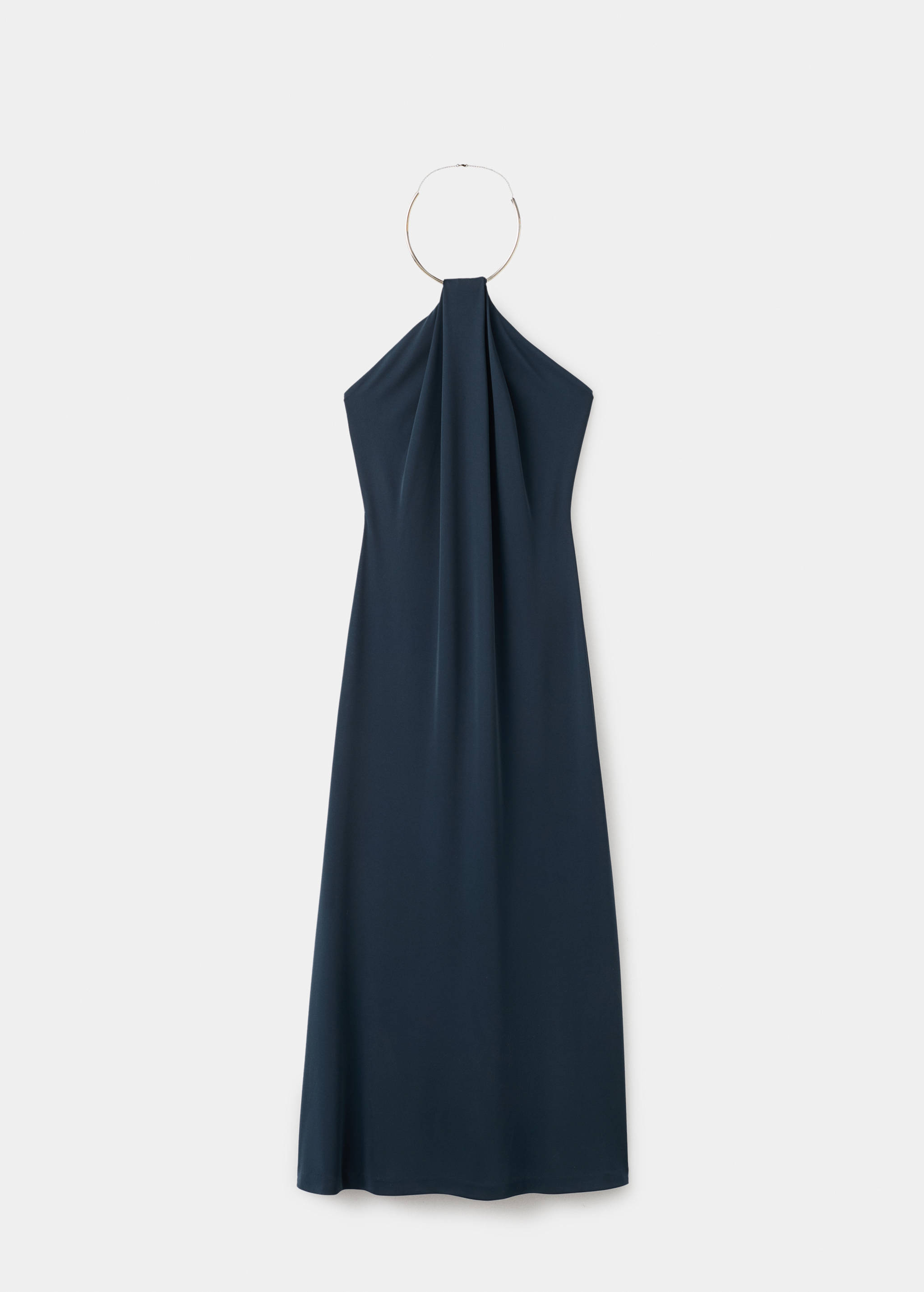 Fine-knit dress with choker collar - Article without model