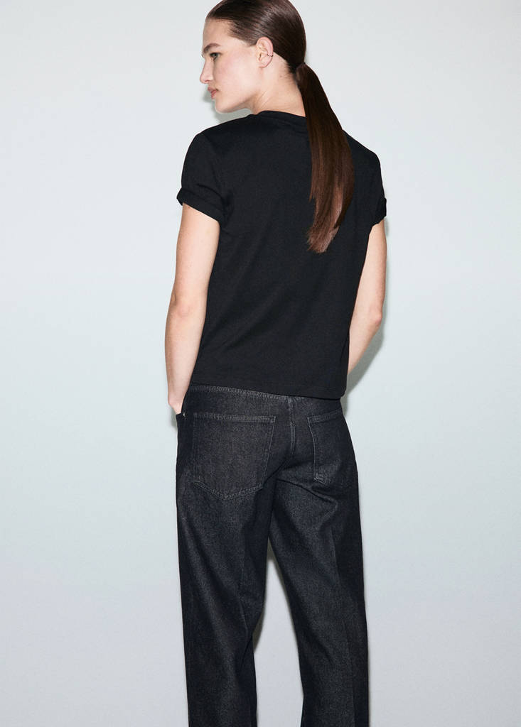 Rhinestone message t-shirt — Black