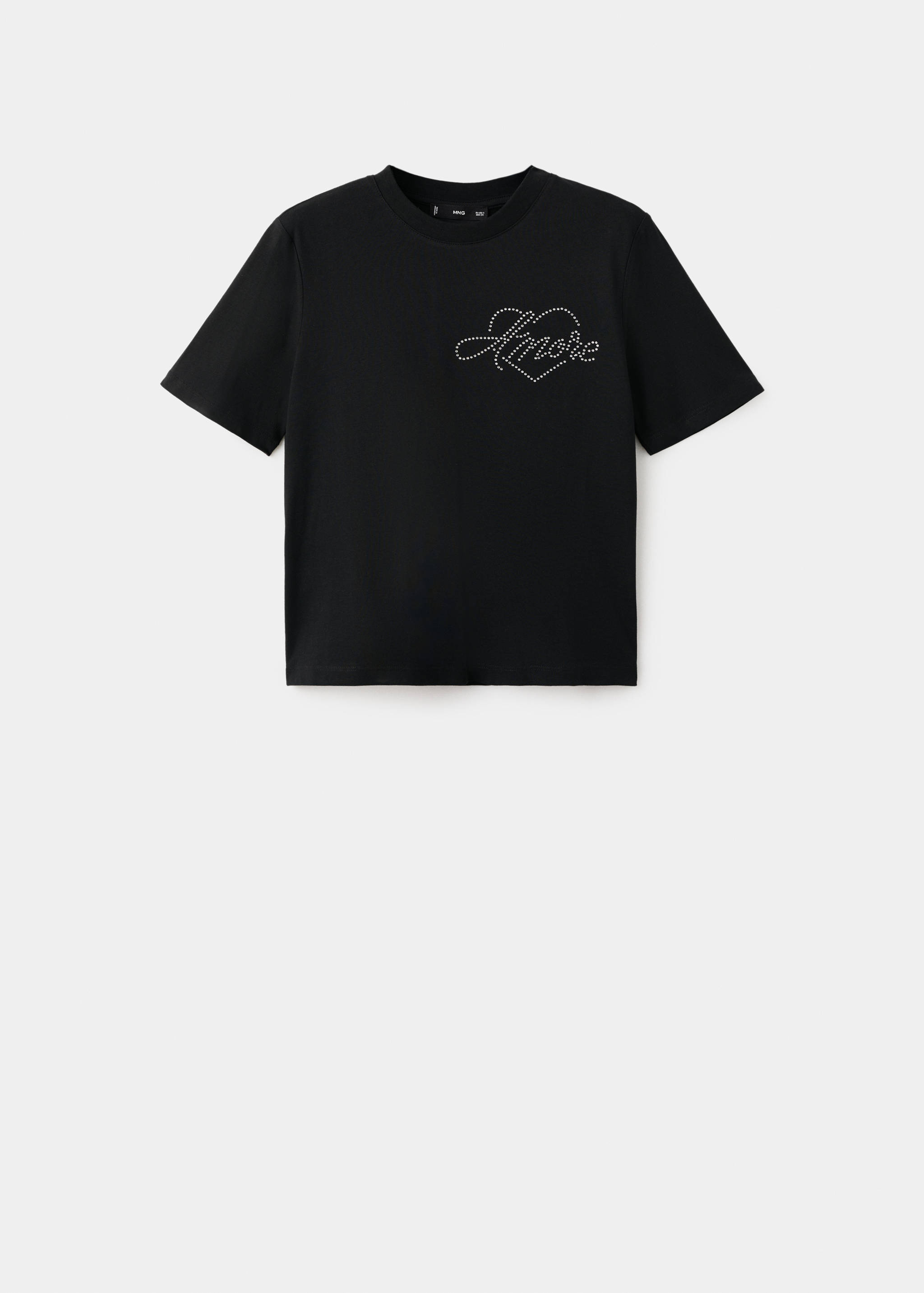 T-shirt met stras boodschap - Artikel zonder model
