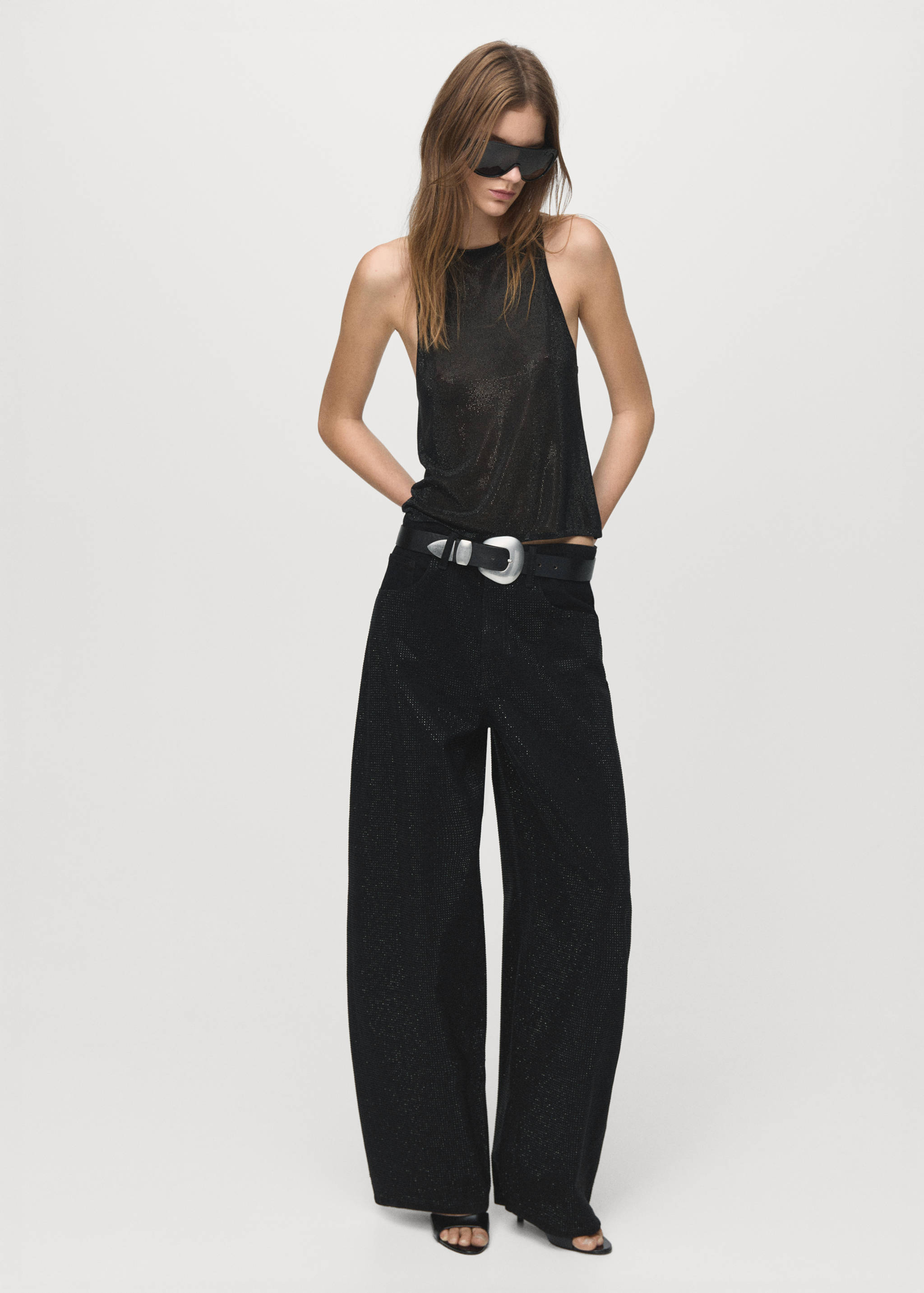 Balloon jeans with rhinestones - General plane