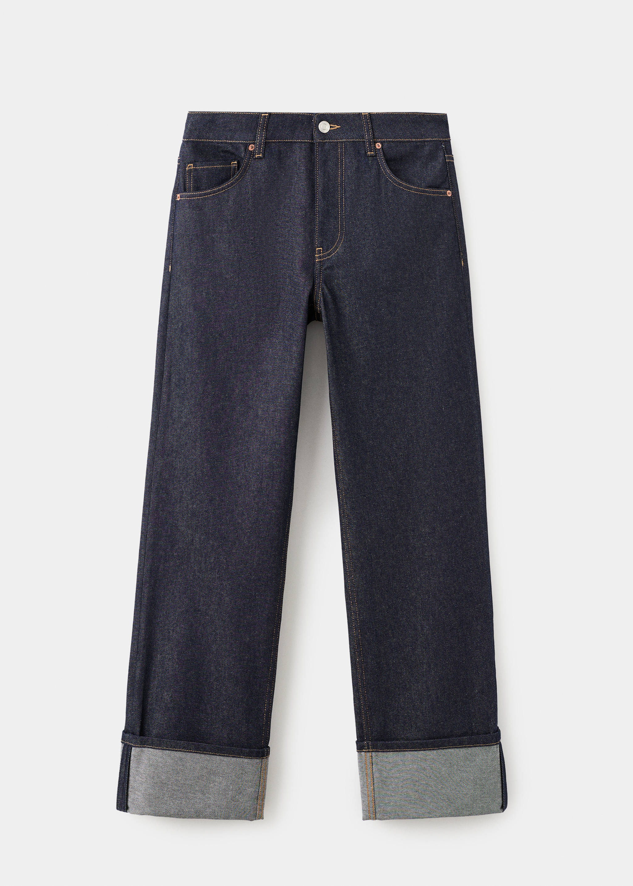 Rechte jeans met omgeslagen broekspijpen - Artikel zonder model