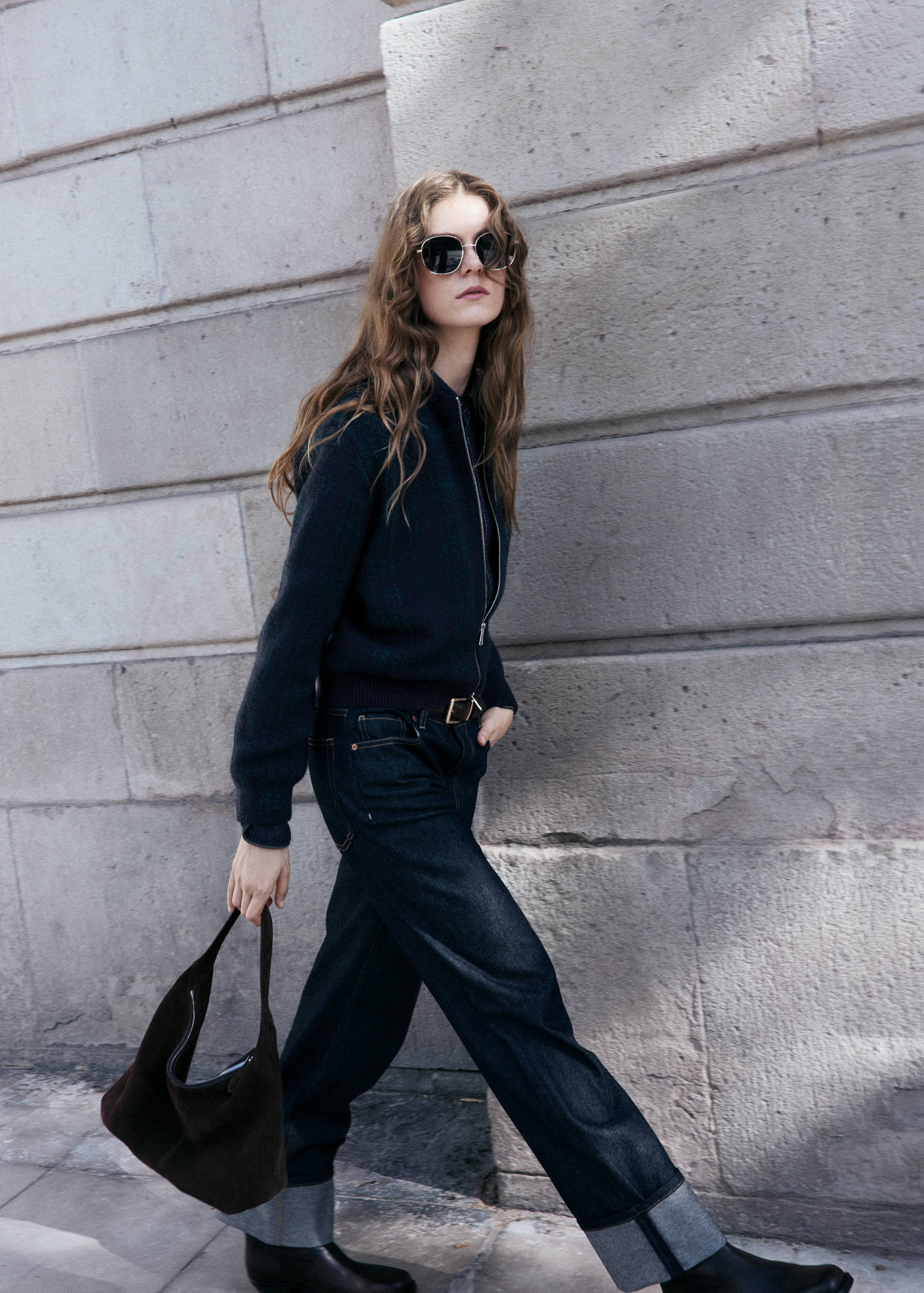 Ζακέτα φερμουάρ καρό - Γενικό πλάνο