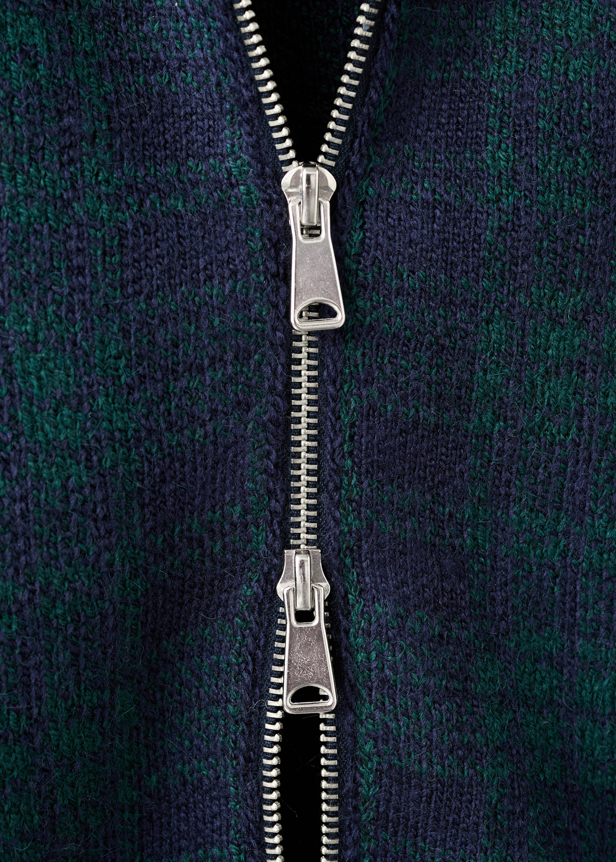 Ζακέτα φερμουάρ καρό - Λεπτομέρεια του προϊόντος 8