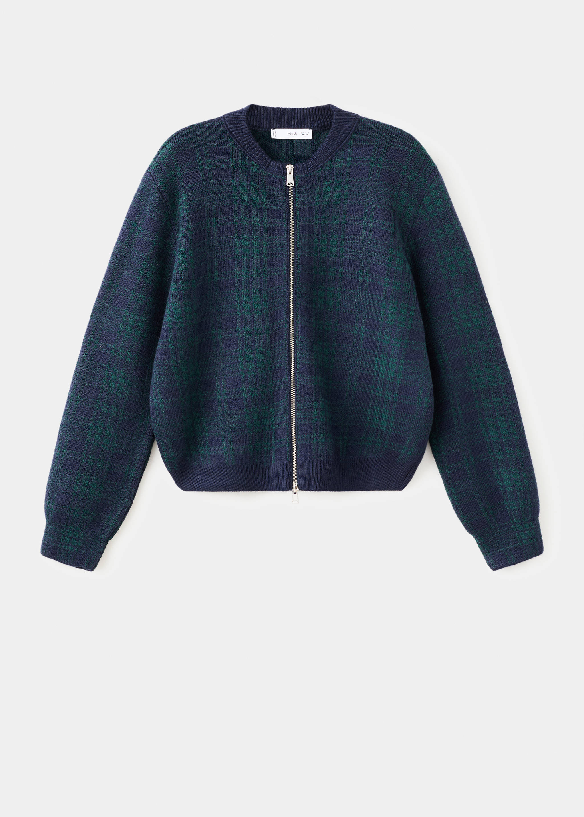 Checkered zipper cardigan - Article without model