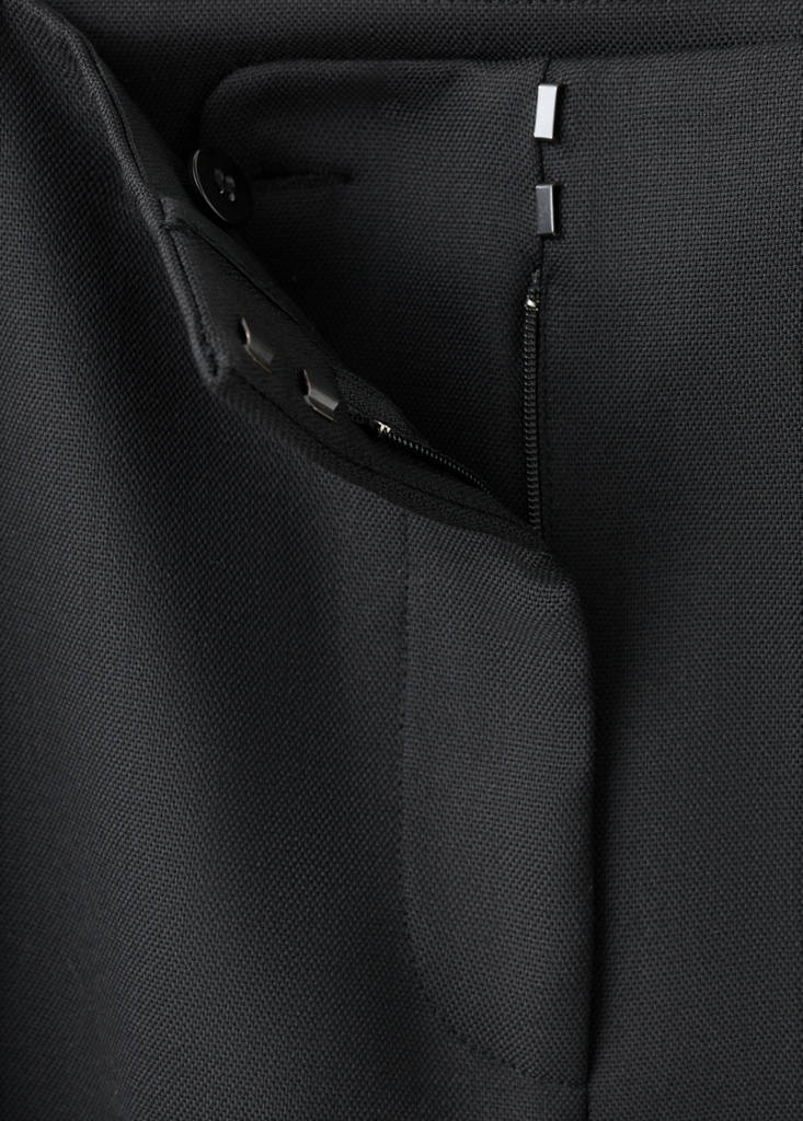 Wool-blend suit trousers — Black
