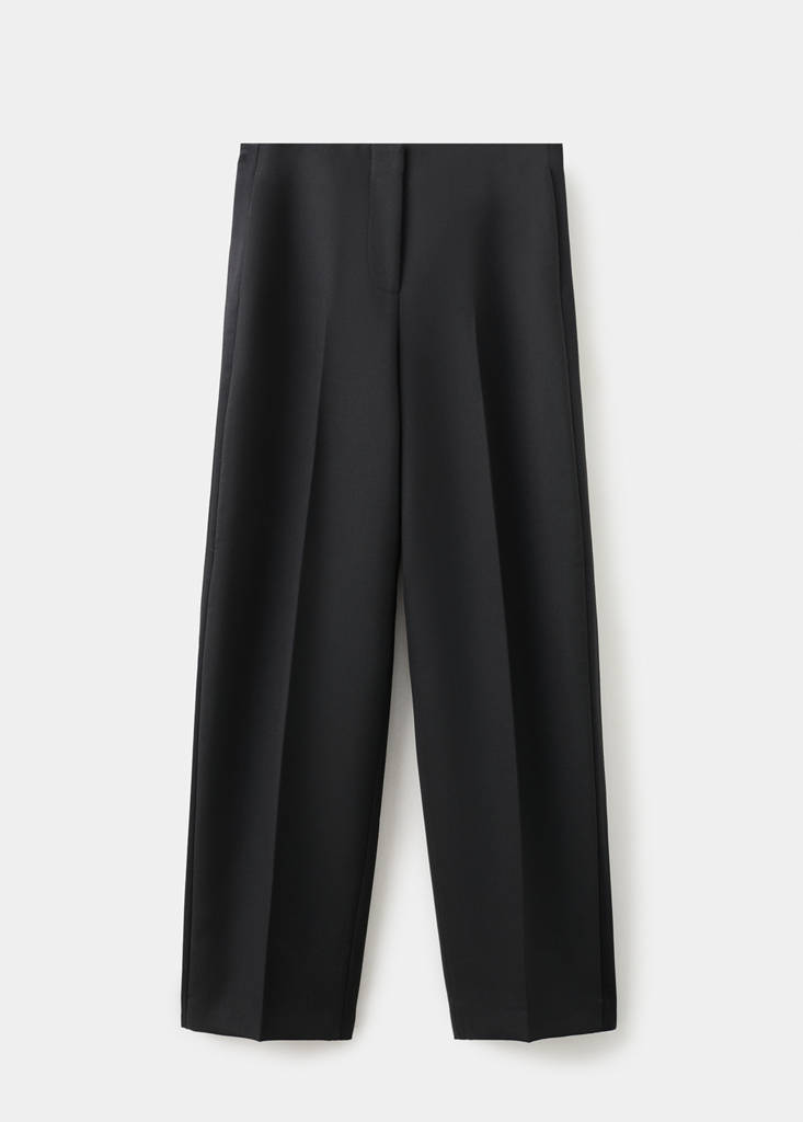 Wool-blend suit trousers — Black