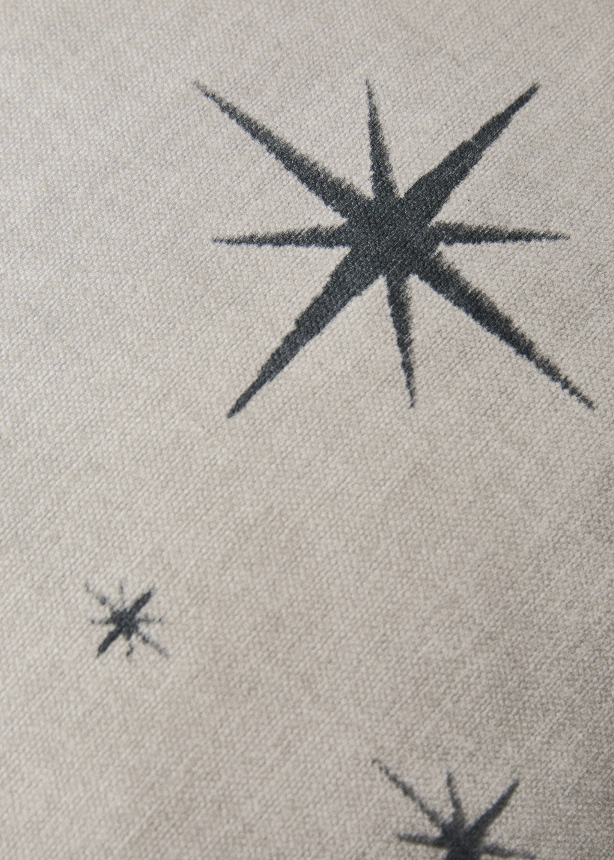 Cotton cushion cover with star print and piping 50x50 cm - Details of the article 3
