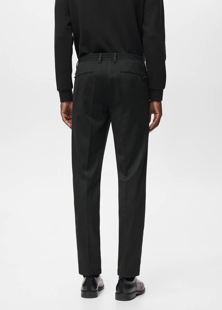 Slim-fit Thermolite® flannel trousers — Dark Heather Grey