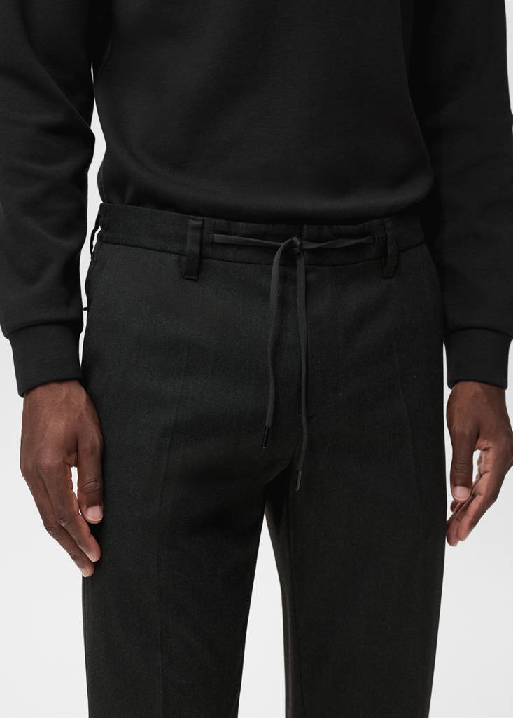 Slim-fit Thermolite® flannel trousers — Dark Heather Grey