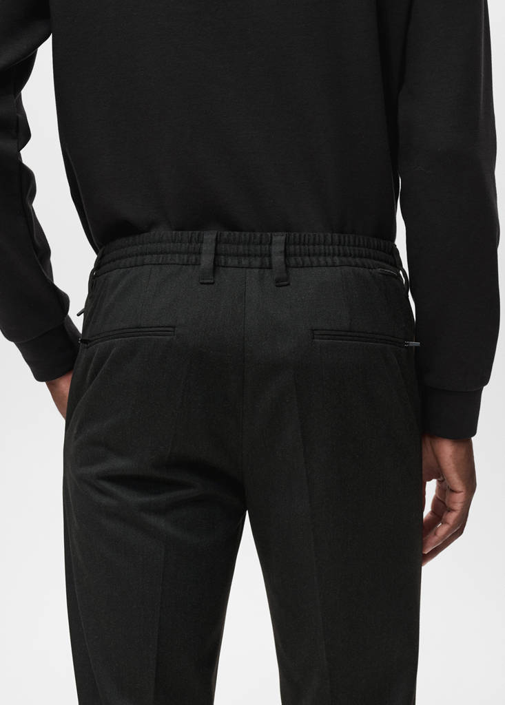 Slim-fit Thermolite® flannel trousers — Dark Heather Grey