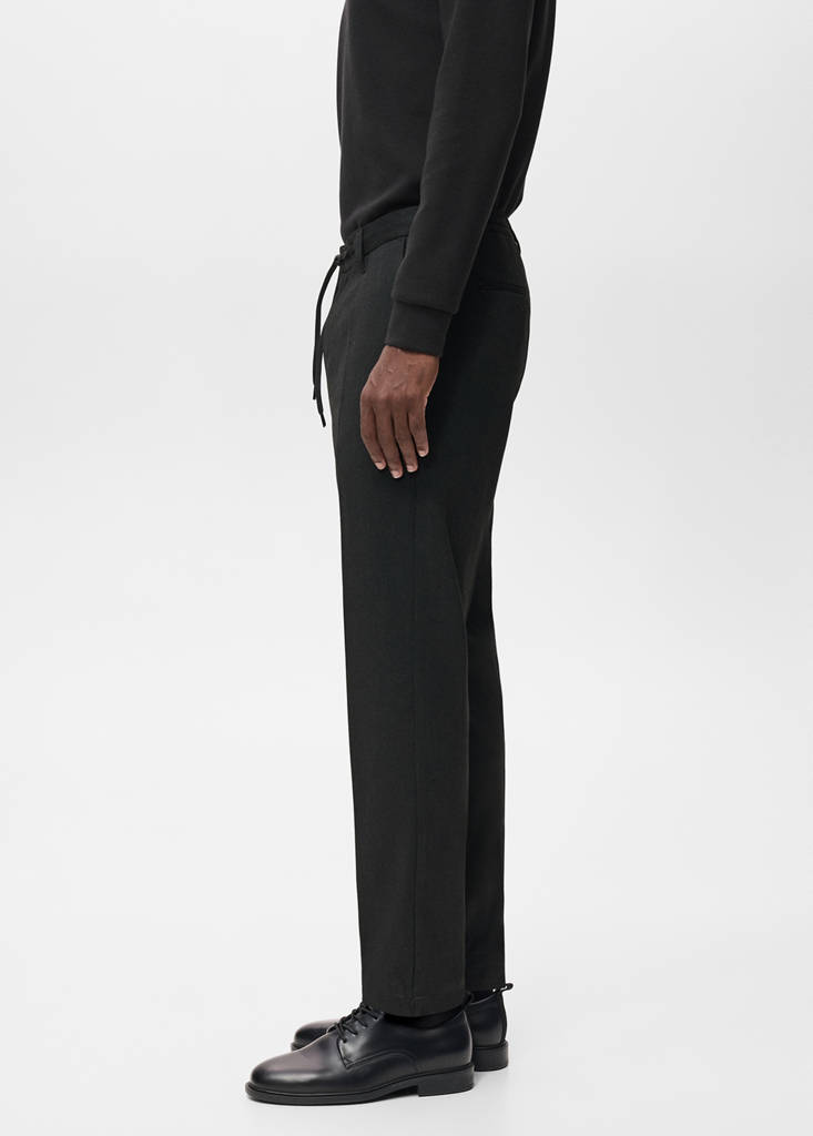 Slim-fit Thermolite® flannel trousers — Dark Heather Grey