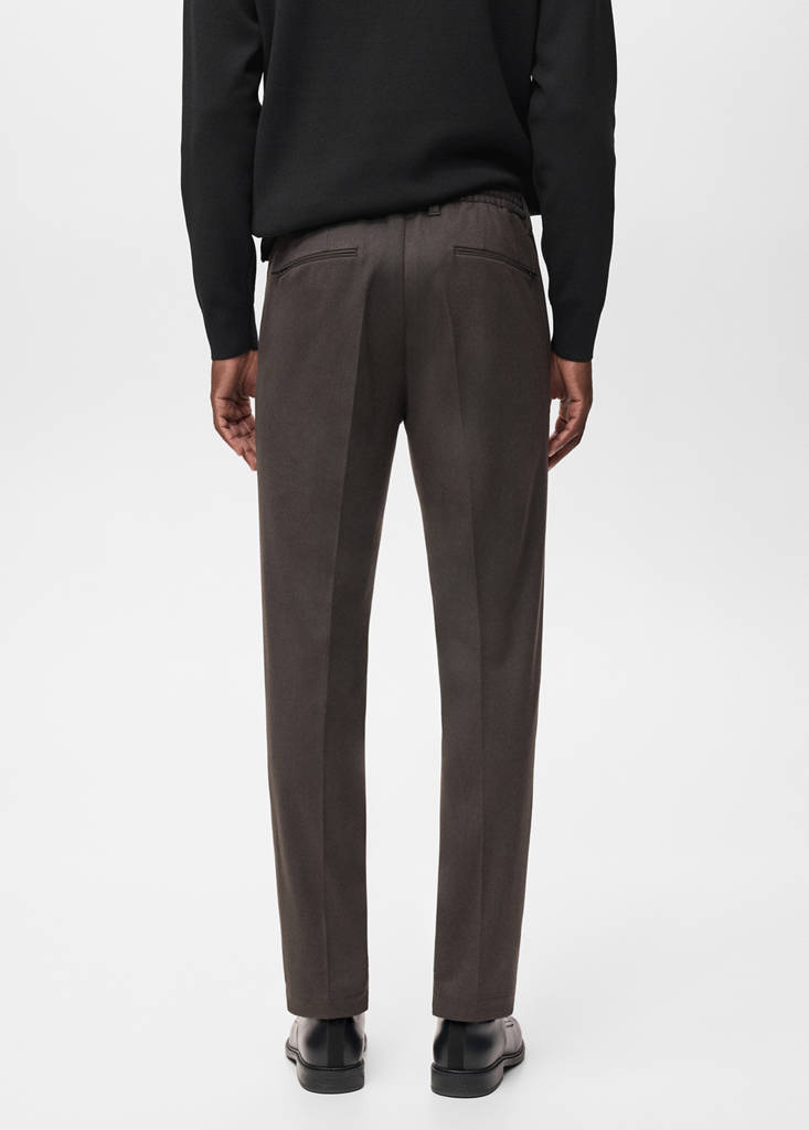 Slim-fit Thermolite® flannel trousers — Mink Grey