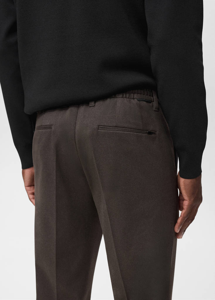 Slim-fit Thermolite® flannel trousers — Mink Grey