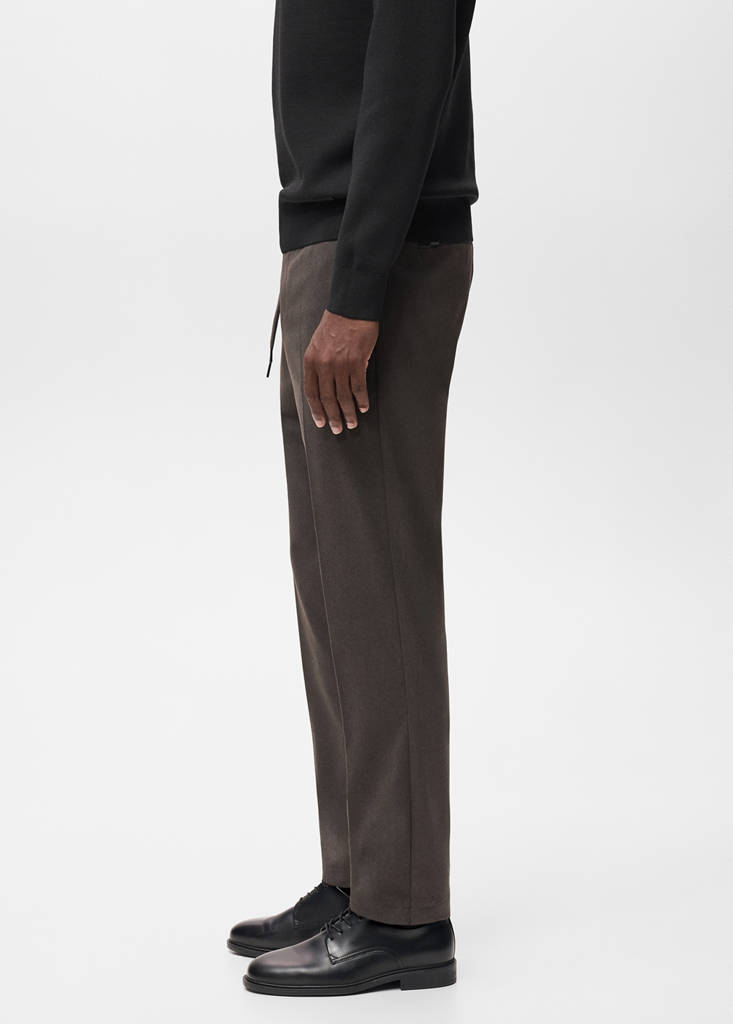 Slim-fit Thermolite® flannel trousers — Mink Grey