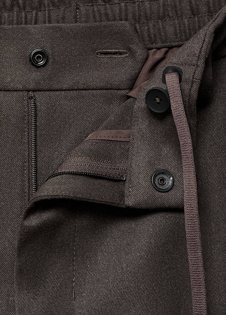 Slim-fit Thermolite® flannel trousers — Mink Grey