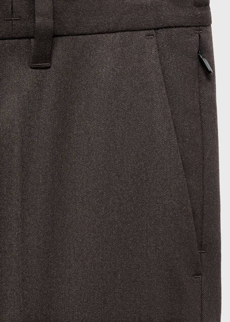 Slim-fit Thermolite® flannel trousers — Mink Grey