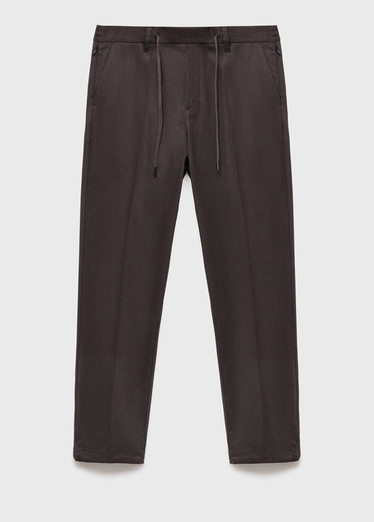 Slim-fit Thermolite® flannel trousers — Mink Grey