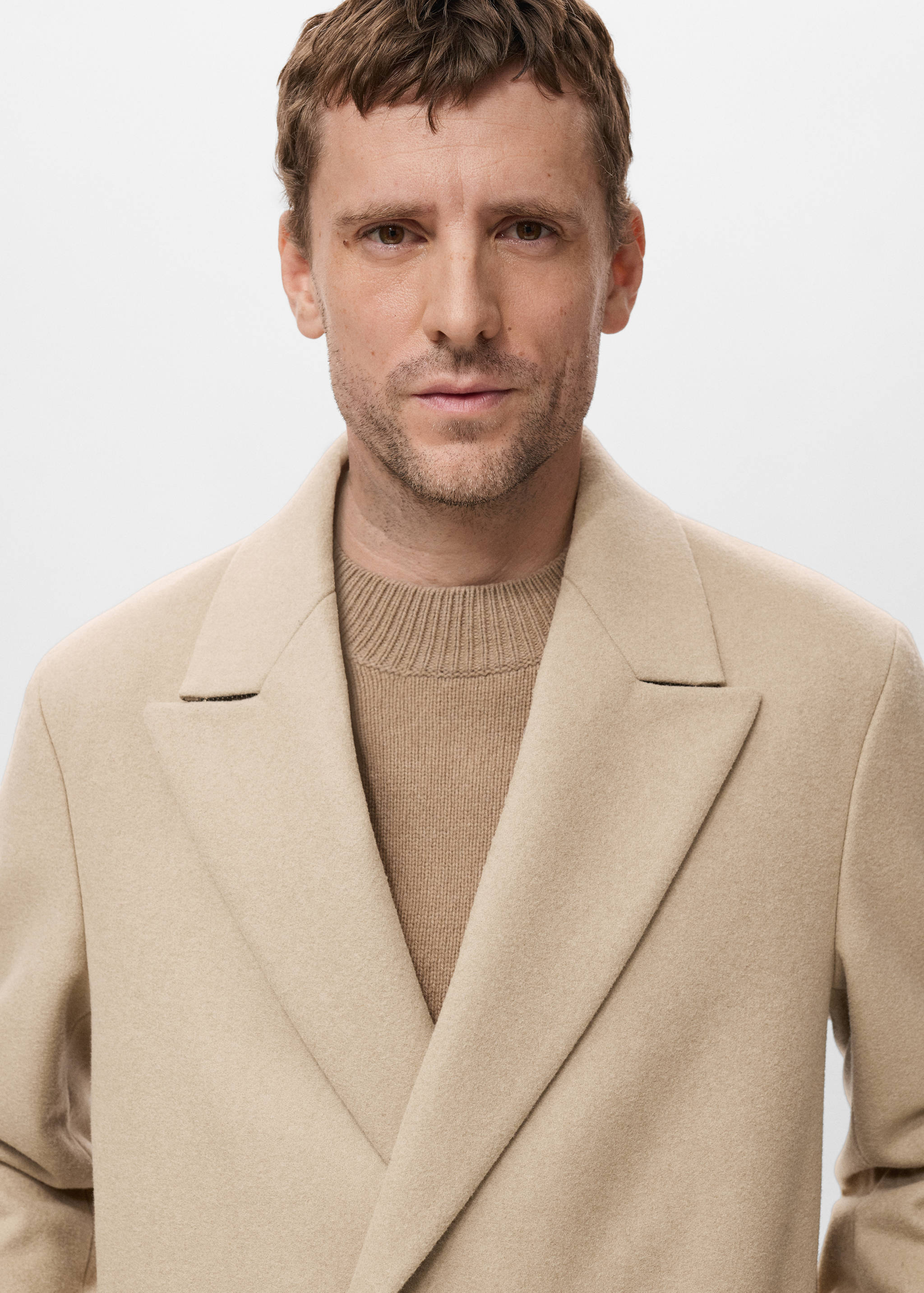 Manteau long à boutonnage croisé laine - Détail de l'article 1