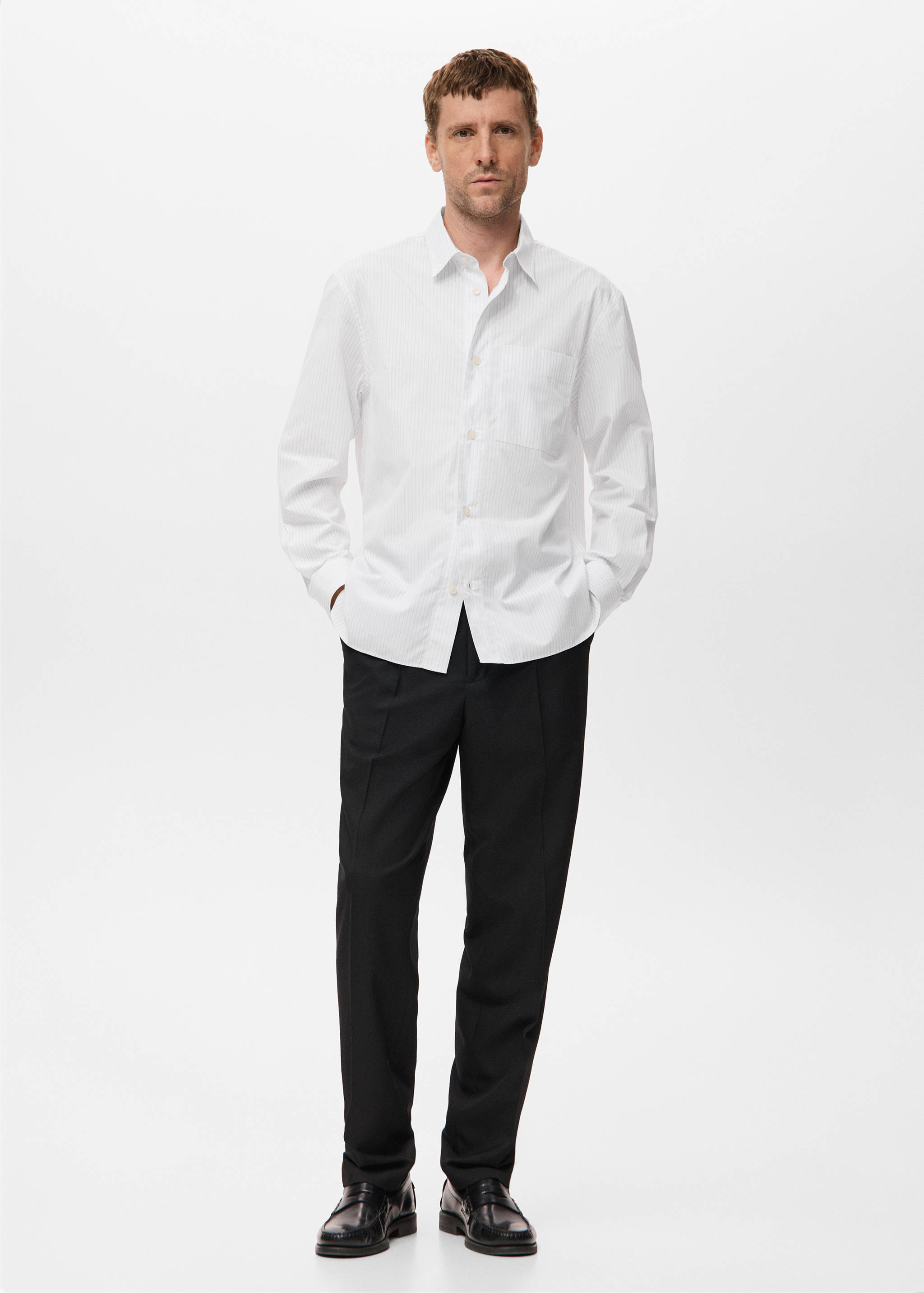 100% cotton striped relaxed-fit shirt - General plane