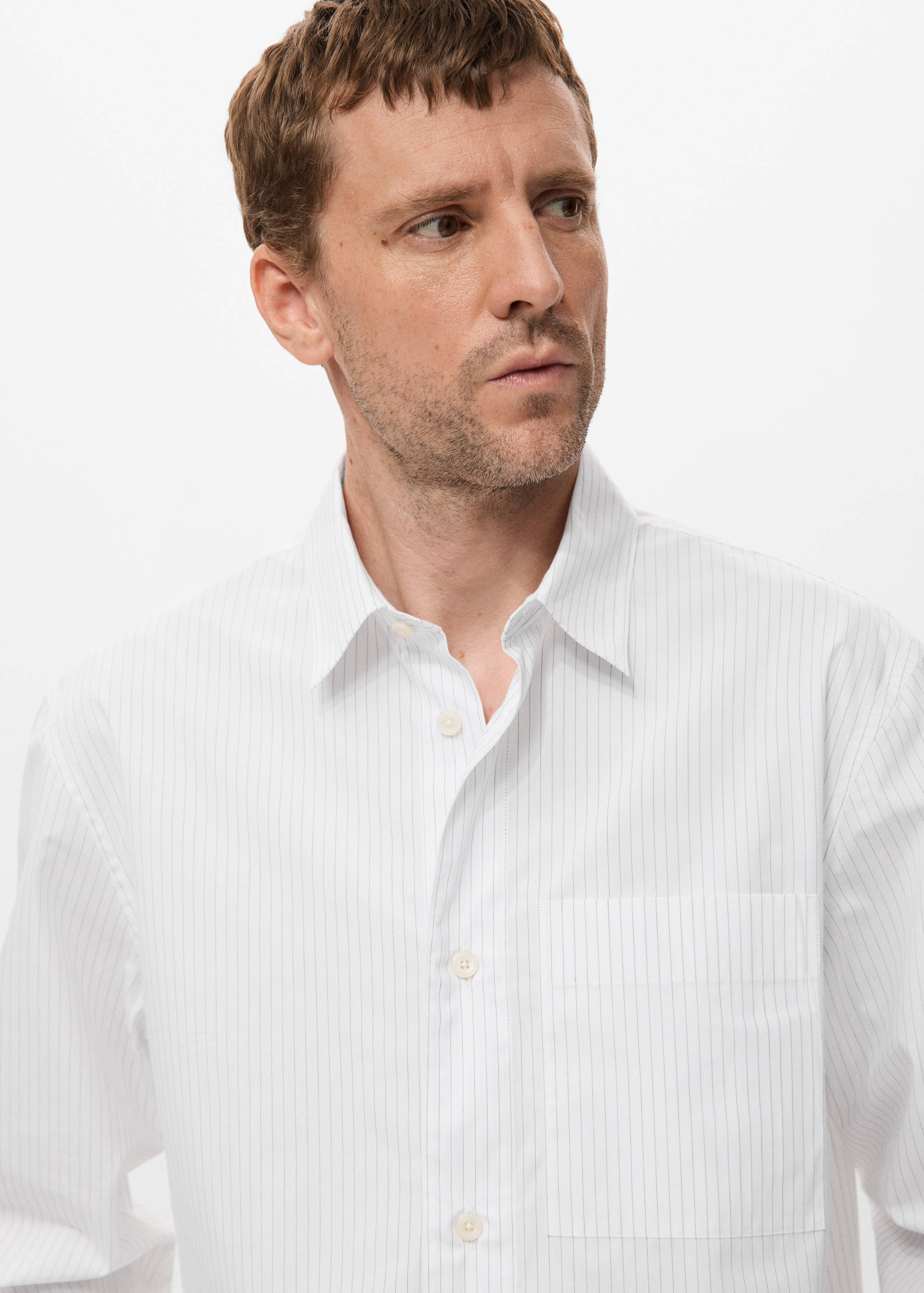 100% cotton striped relaxed-fit shirt - Details of the article 1