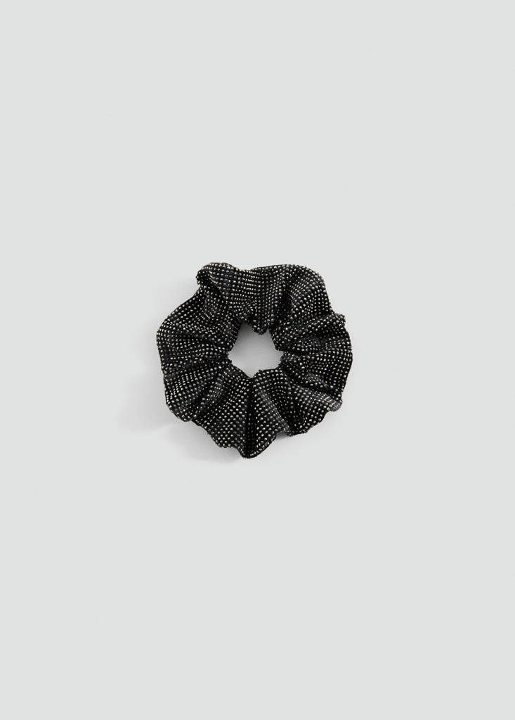 Sparkly scrunchie with rhinestones — Black