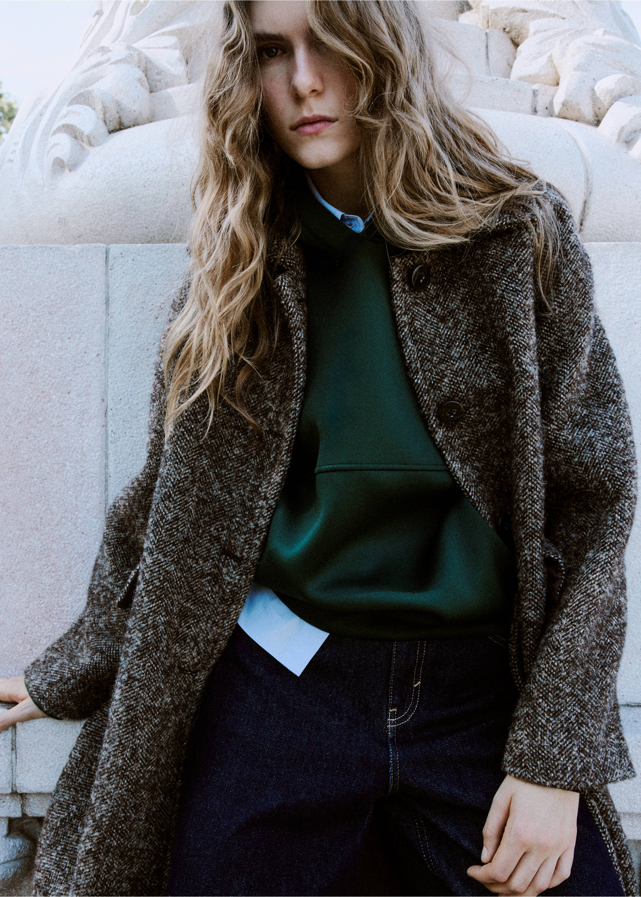 Sweat-shirt oversize capuche - Détail de l'article 1, Vert. Ref: 17049212-00.