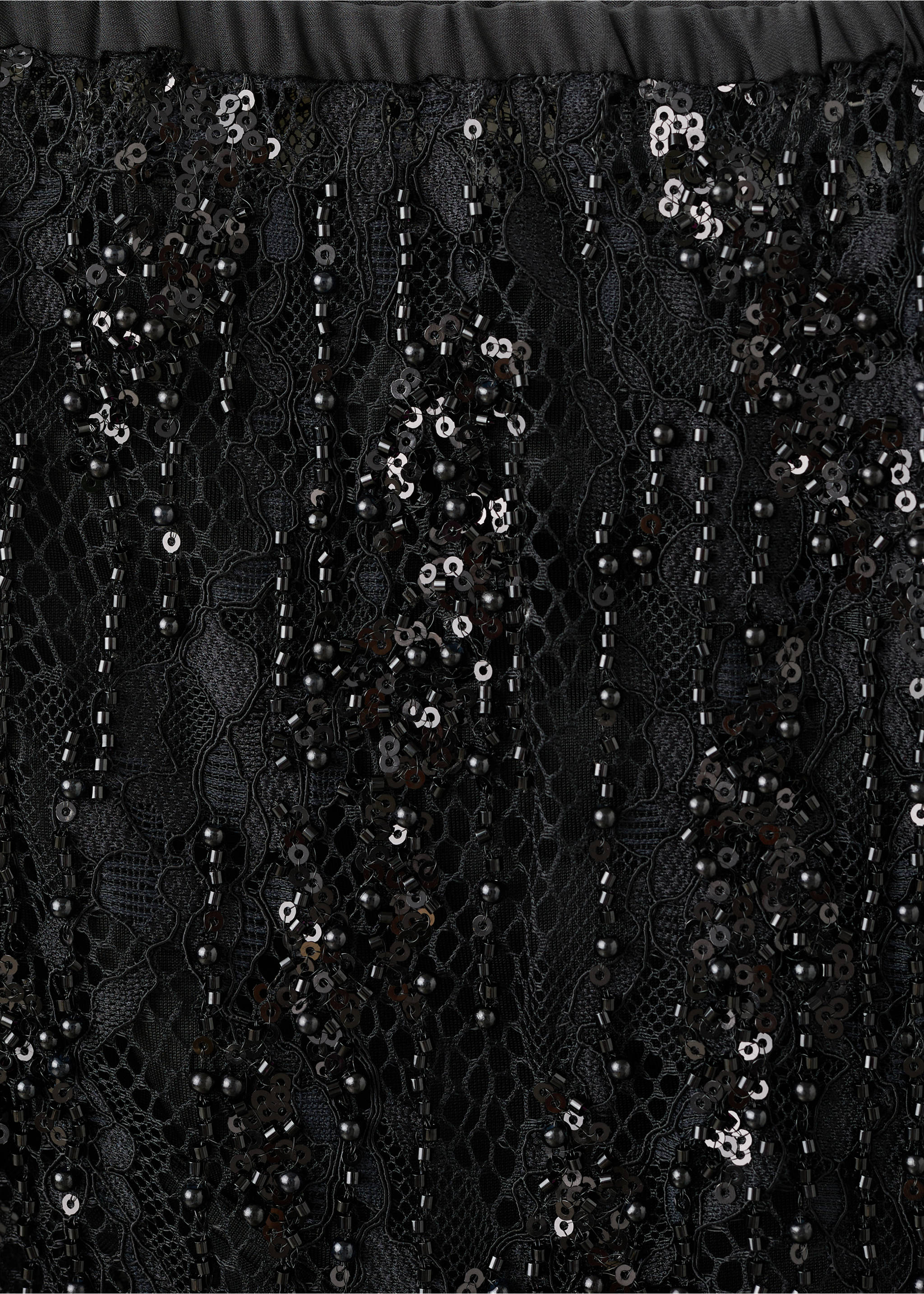Jupe à dentelle perles fantaisie - Détail de l'article 8, Noir. Ref: 17049406-00.