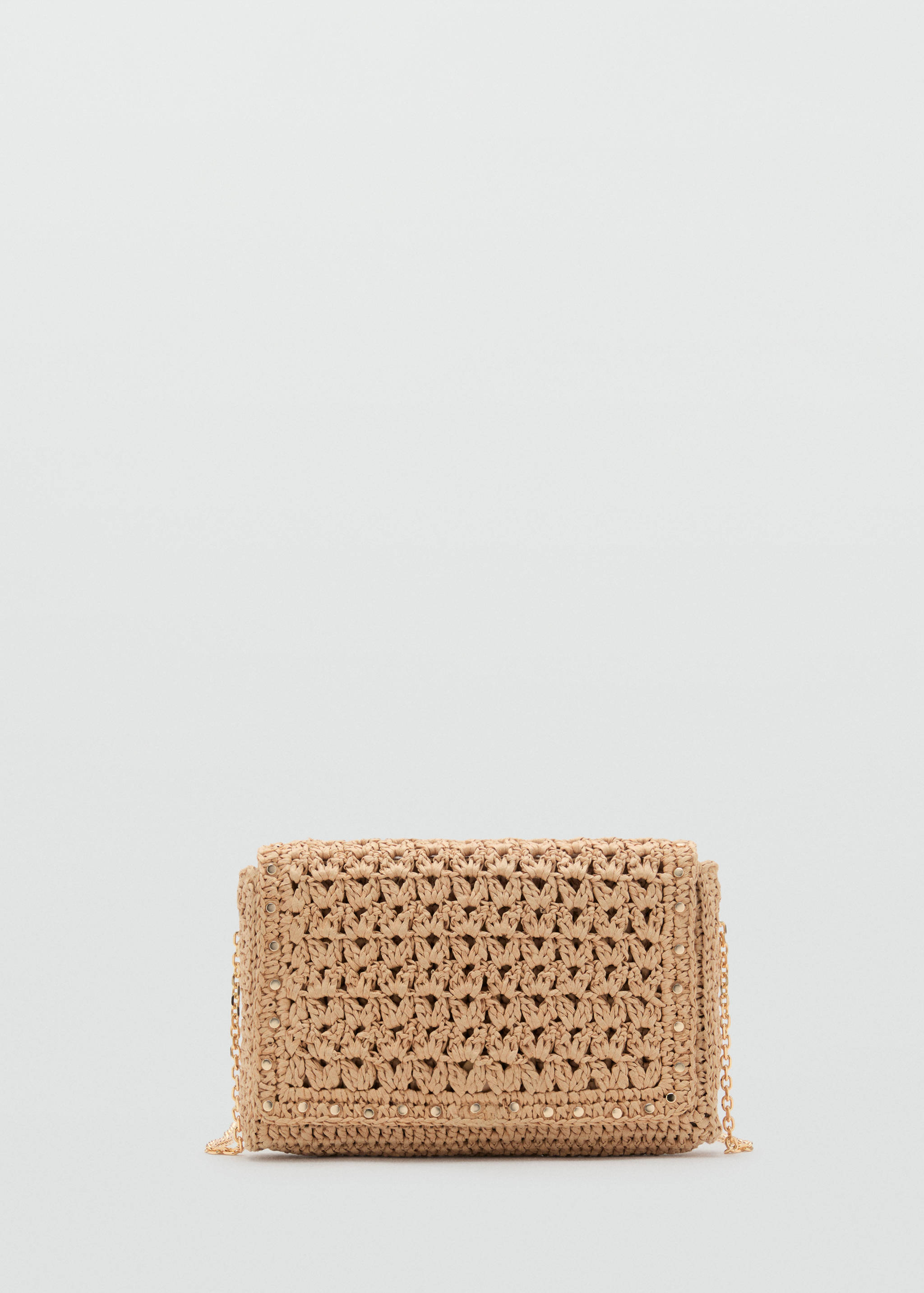 Natural fibre shoulder bag with studs - Article without model
