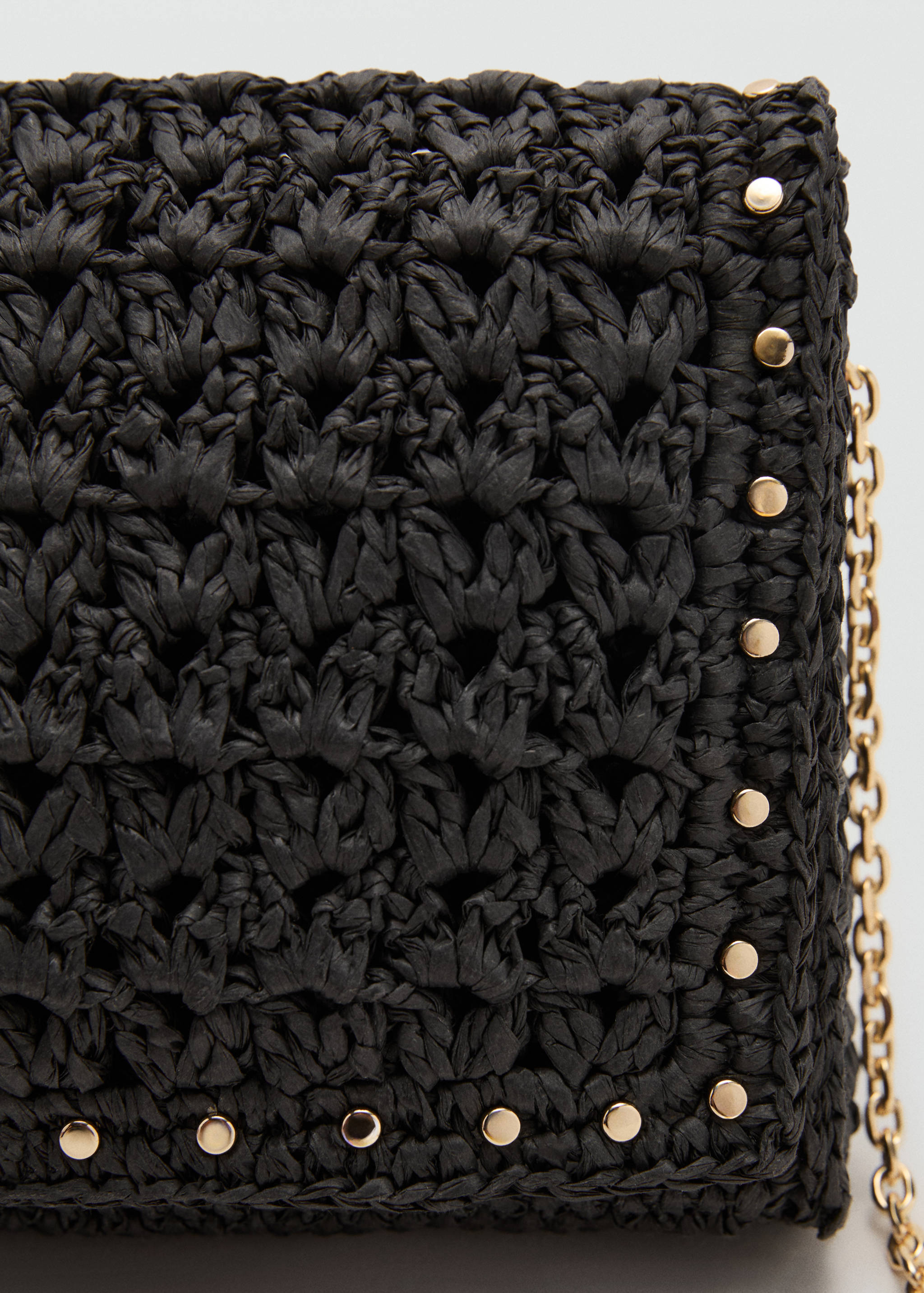 Natural fibre shoulder bag with studs - Details of the article 2
