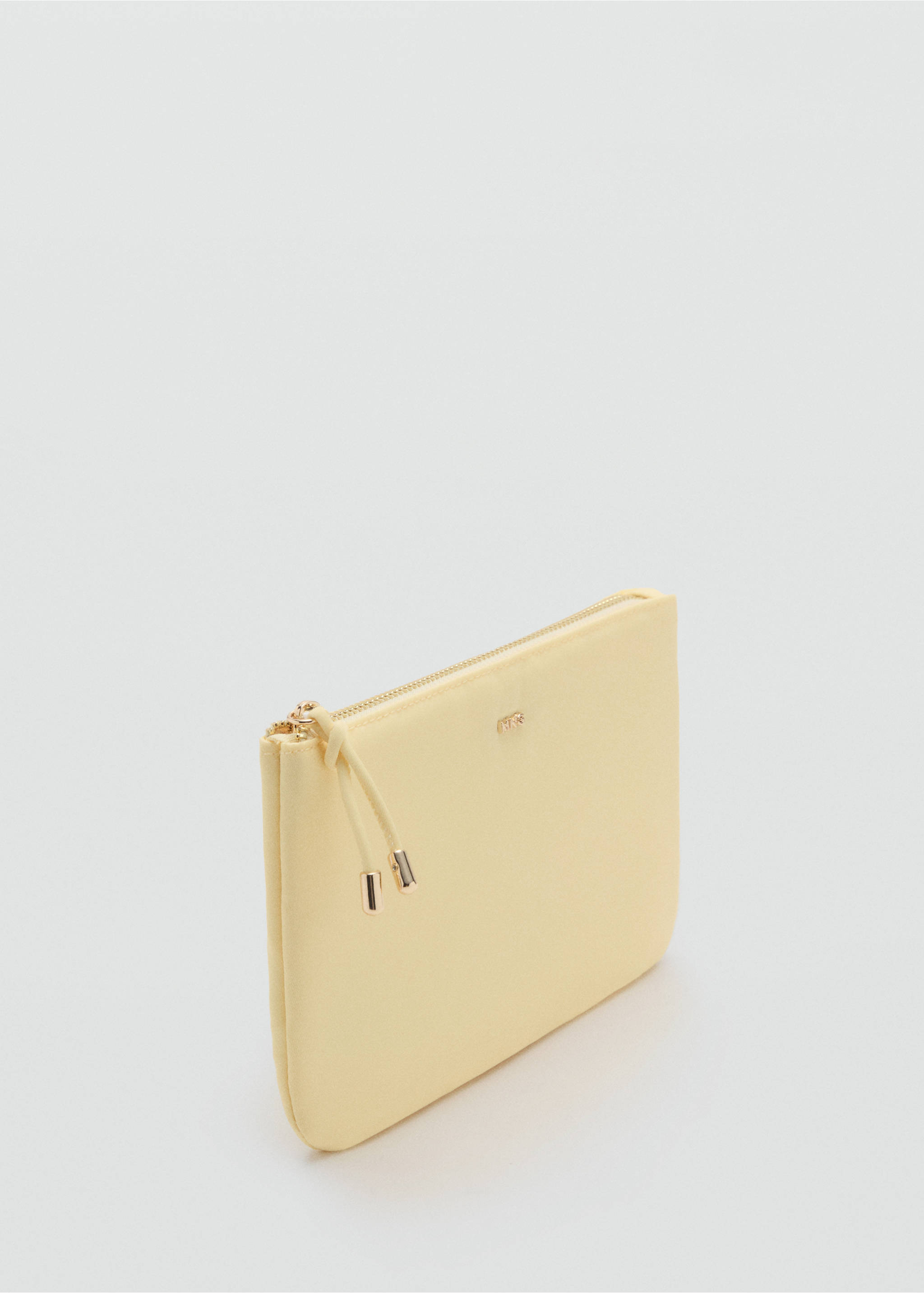 Zipped nylon cosmetics bag - Medium plane, Pastel Yellow. Ref: 17051122-00.