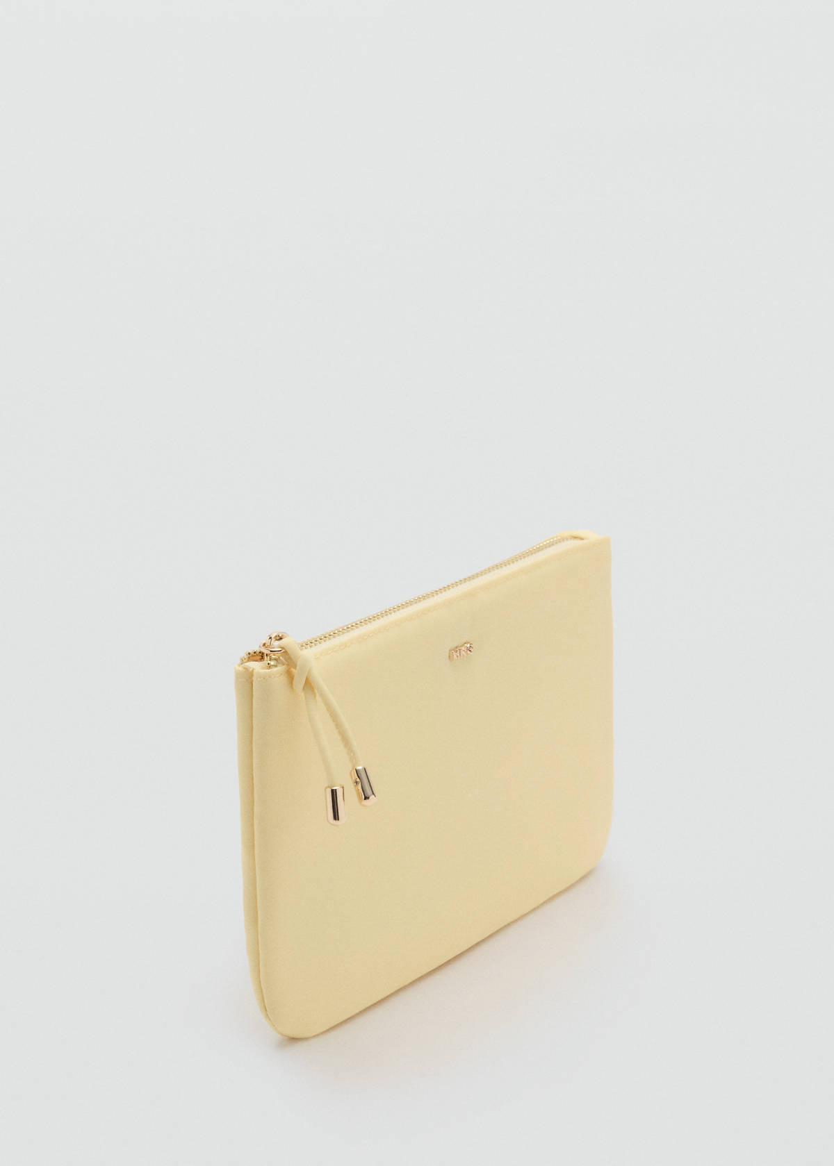 Zipped nylon cosmetics bag — Pastel Yellow
