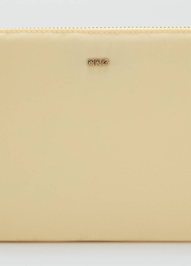 Zipped nylon cosmetics bag — Pastel Yellow