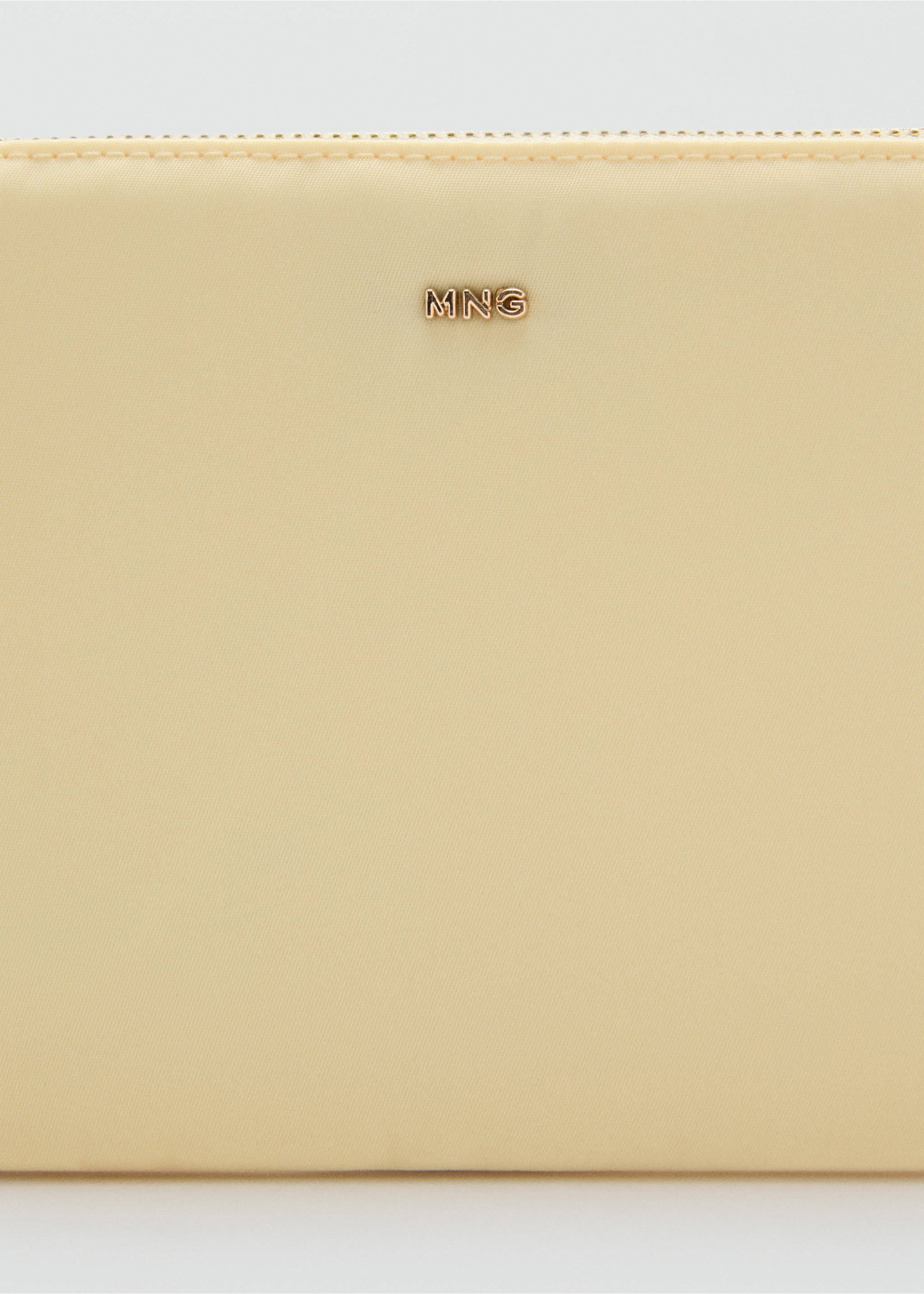Zipped nylon cosmetics bag - Details of the article 1, Pastel Yellow. Ref: 17051122-00.