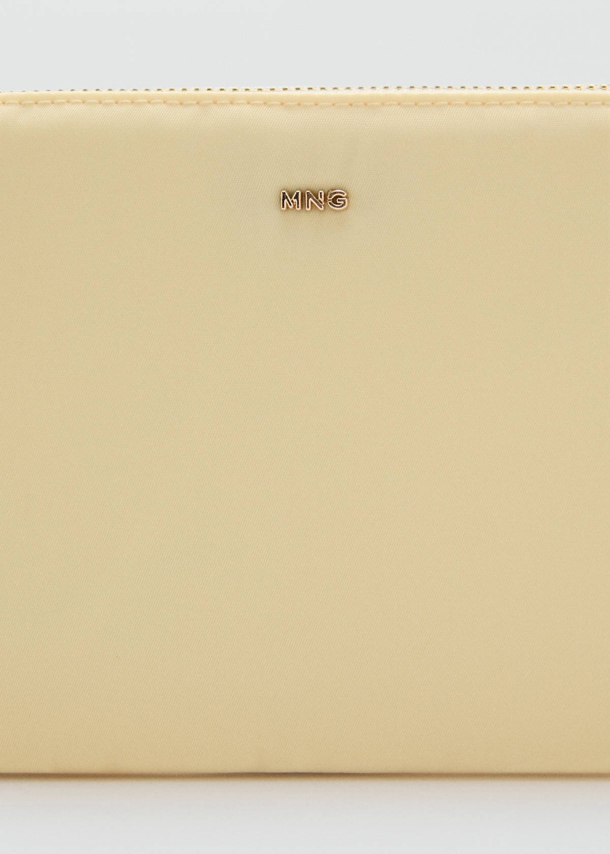 Zipped nylon cosmetics bag — Pastel Yellow