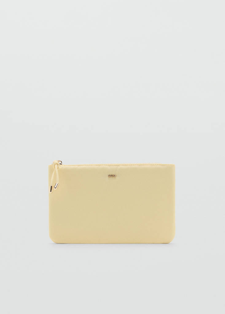 Zipped nylon cosmetics bag — Pastel Yellow