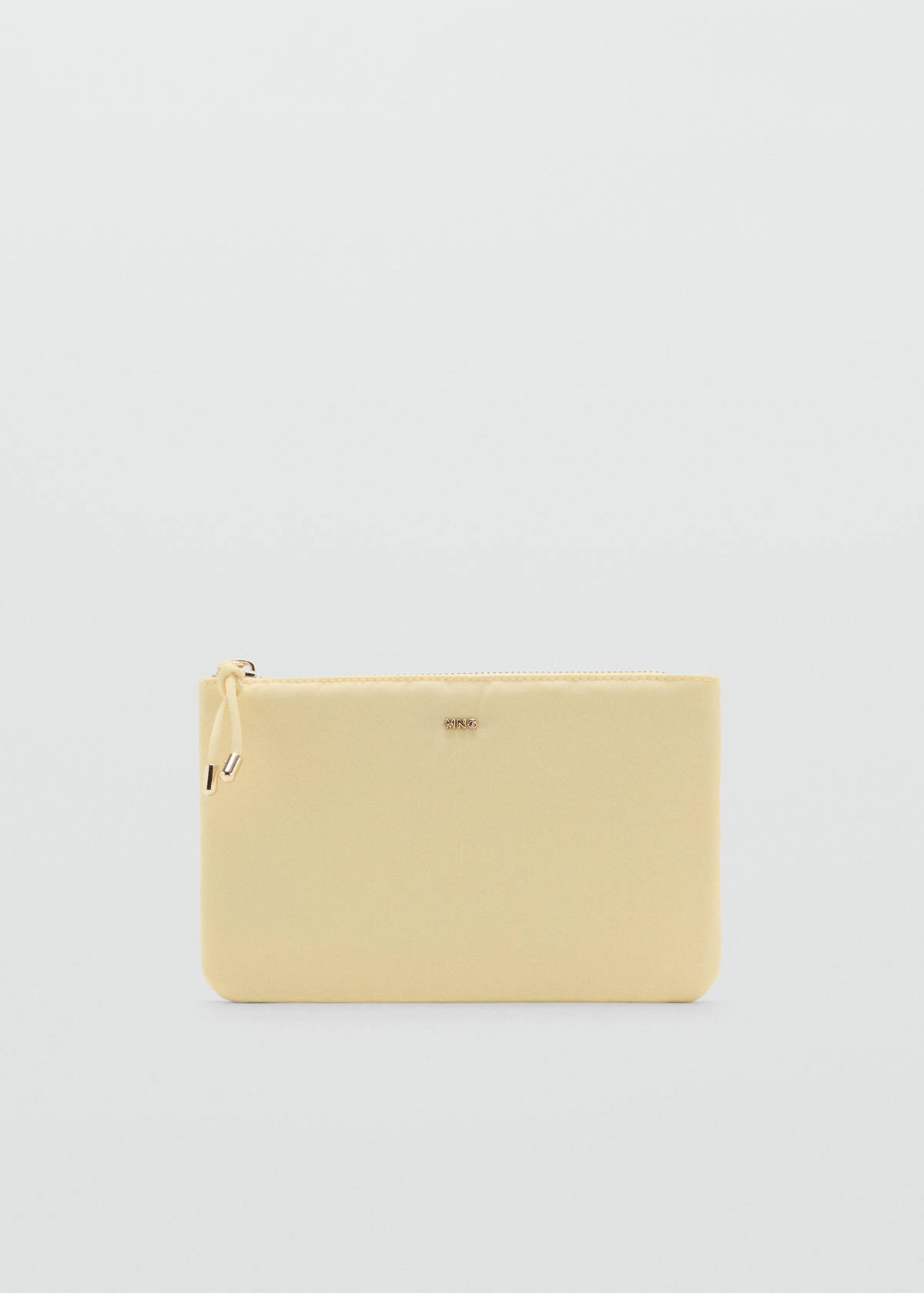 Zipped nylon cosmetics bag — Pastel Yellow
