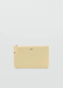 Zipped nylon cosmetics bag — Pastel Yellow 1