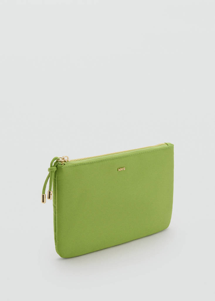 Zipped nylon cosmetics bag — Lime