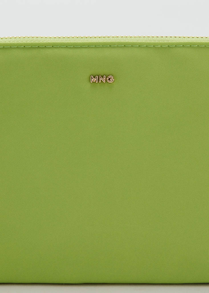 Zipped nylon cosmetics bag — Lime