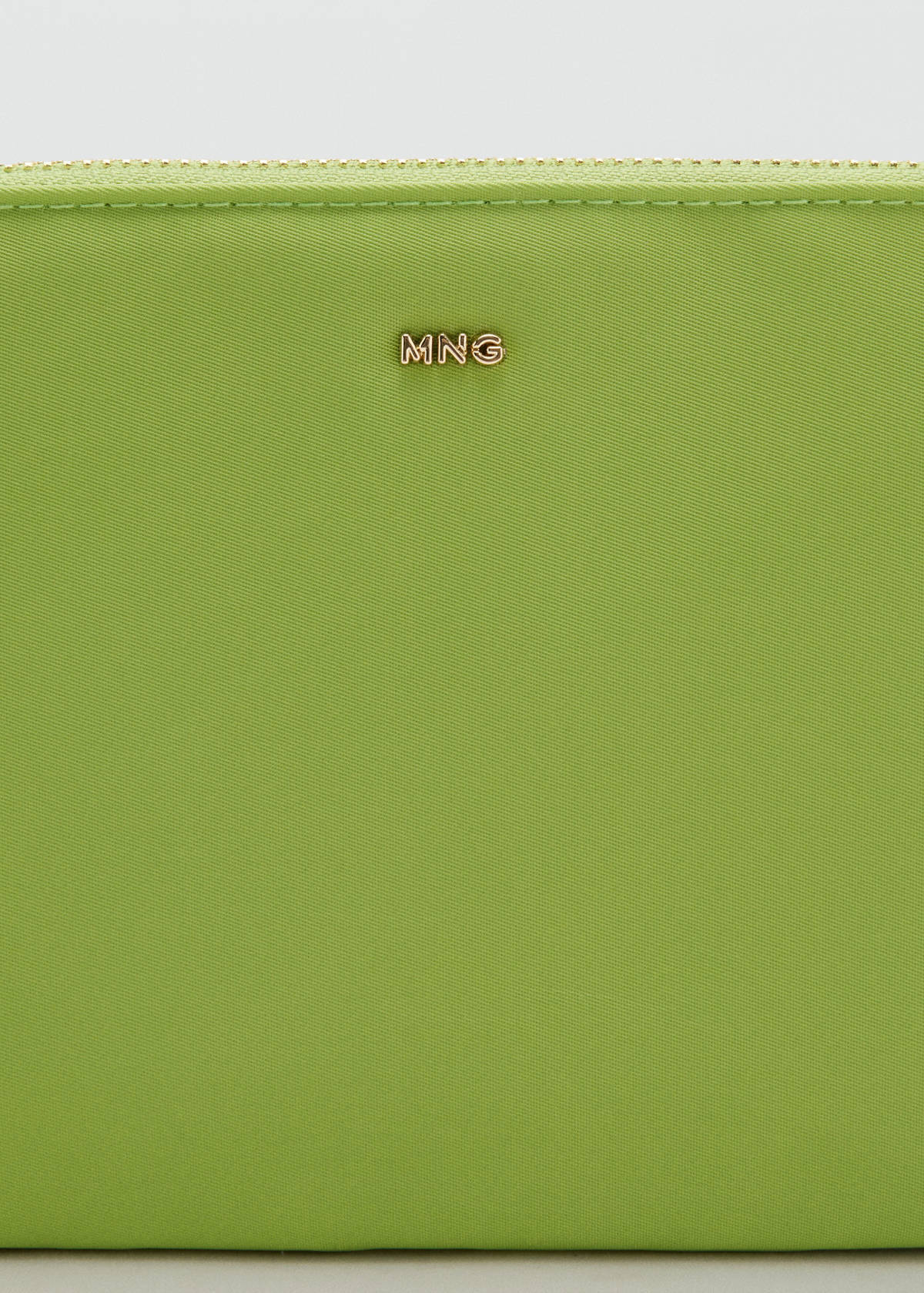 Zipped nylon cosmetics bag — Lime