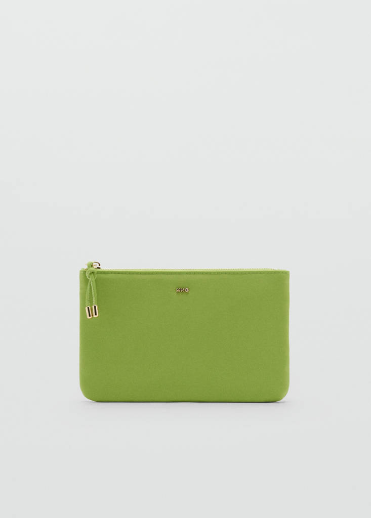 Zipped nylon cosmetics bag — Lime