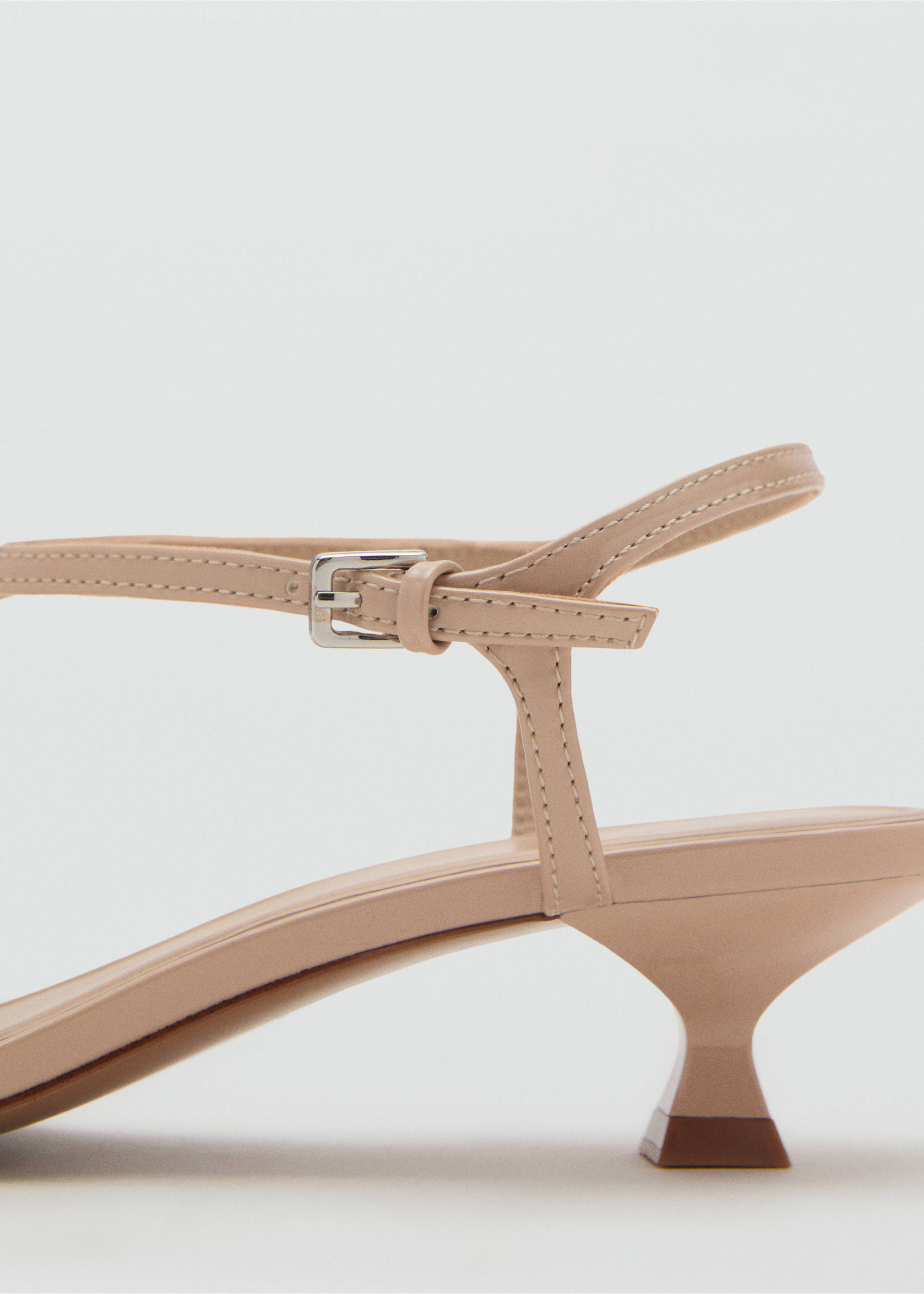 Kitten heel sandals with straps - Details of the article 1, Medium Brown. Ref: 17051127-00.