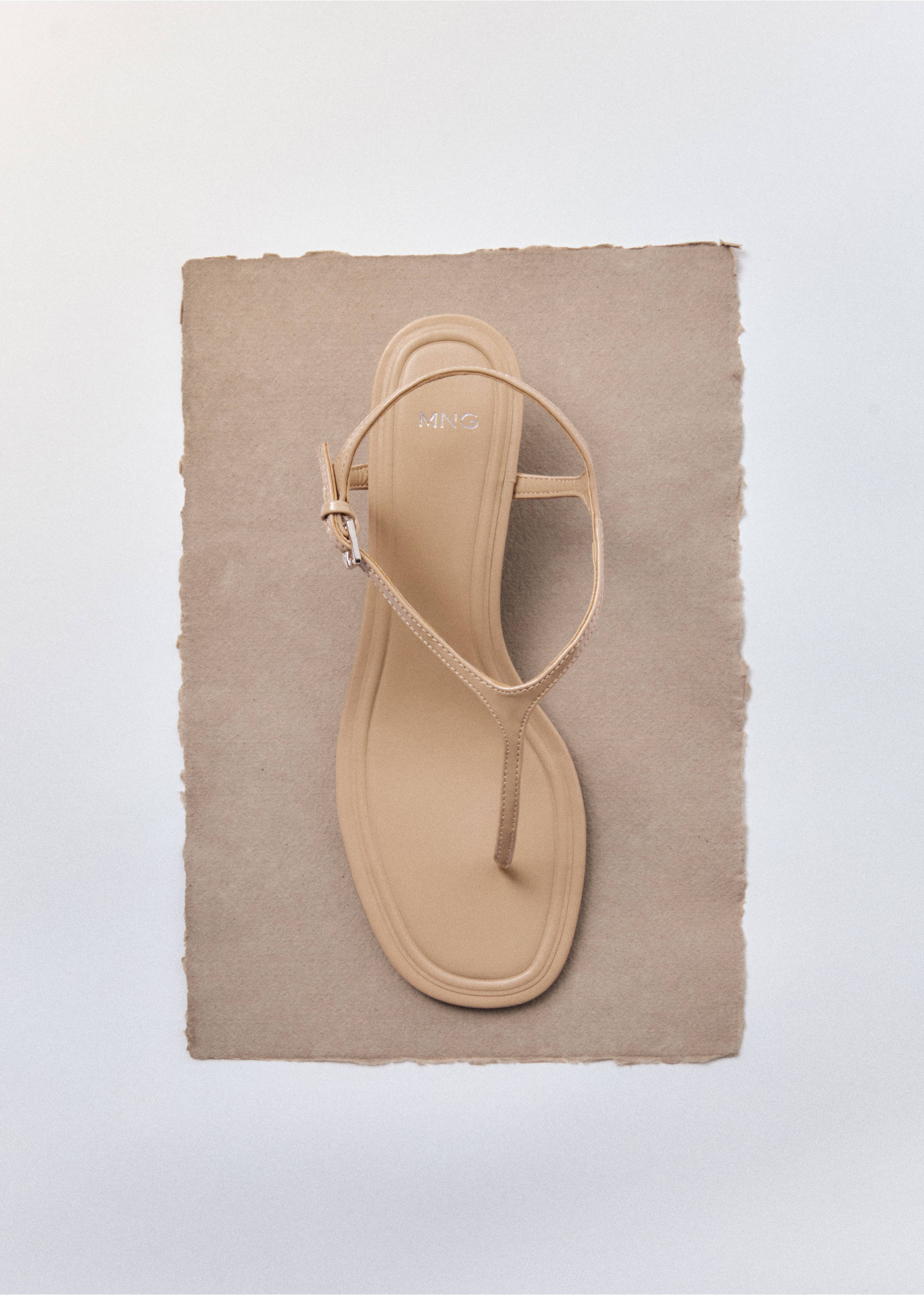 Kitten heel sandals with straps - Details of the article 5, Medium Brown. Ref: 17051127-00.
